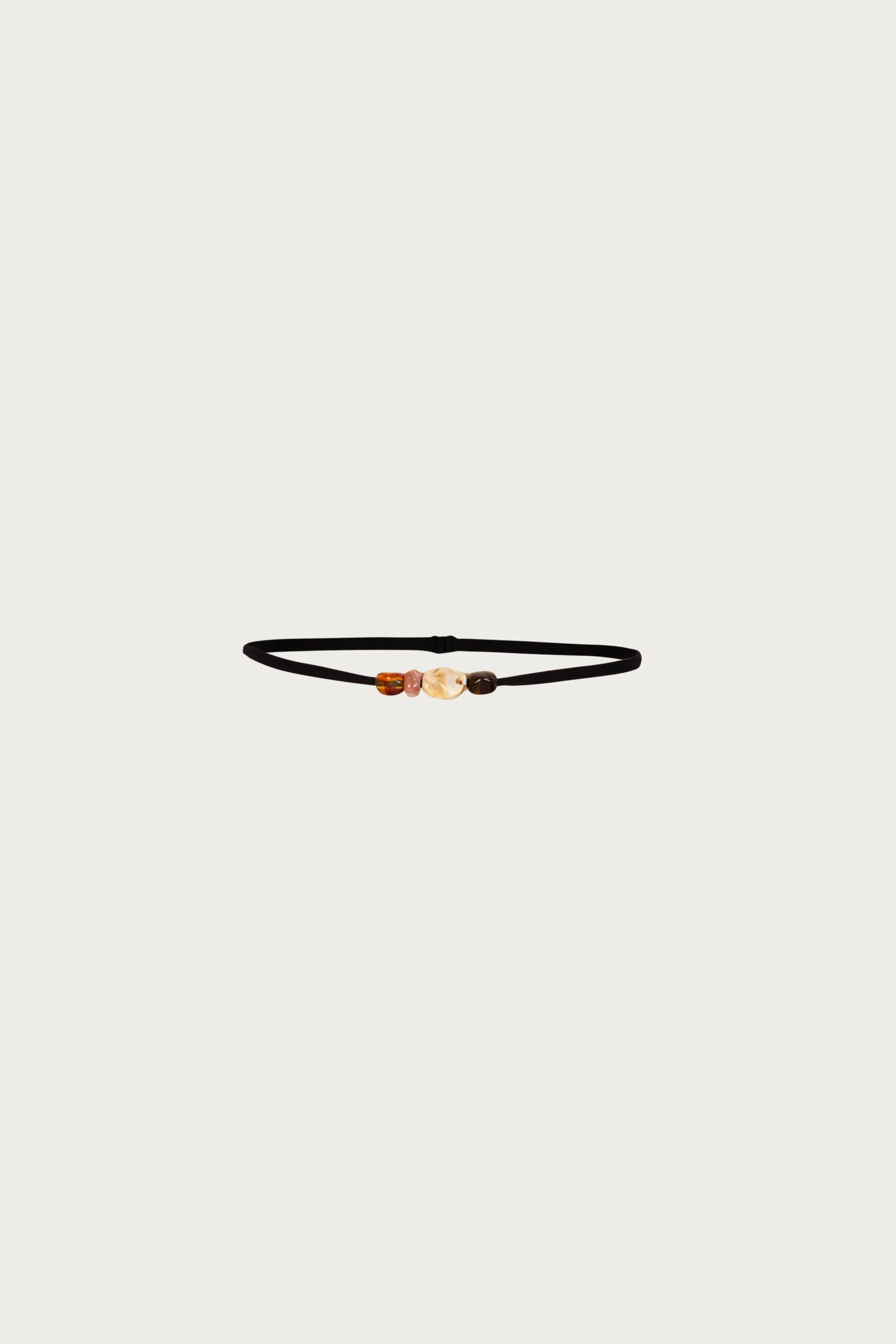 Beaded Stone Belt (Brown/Nude Stone)