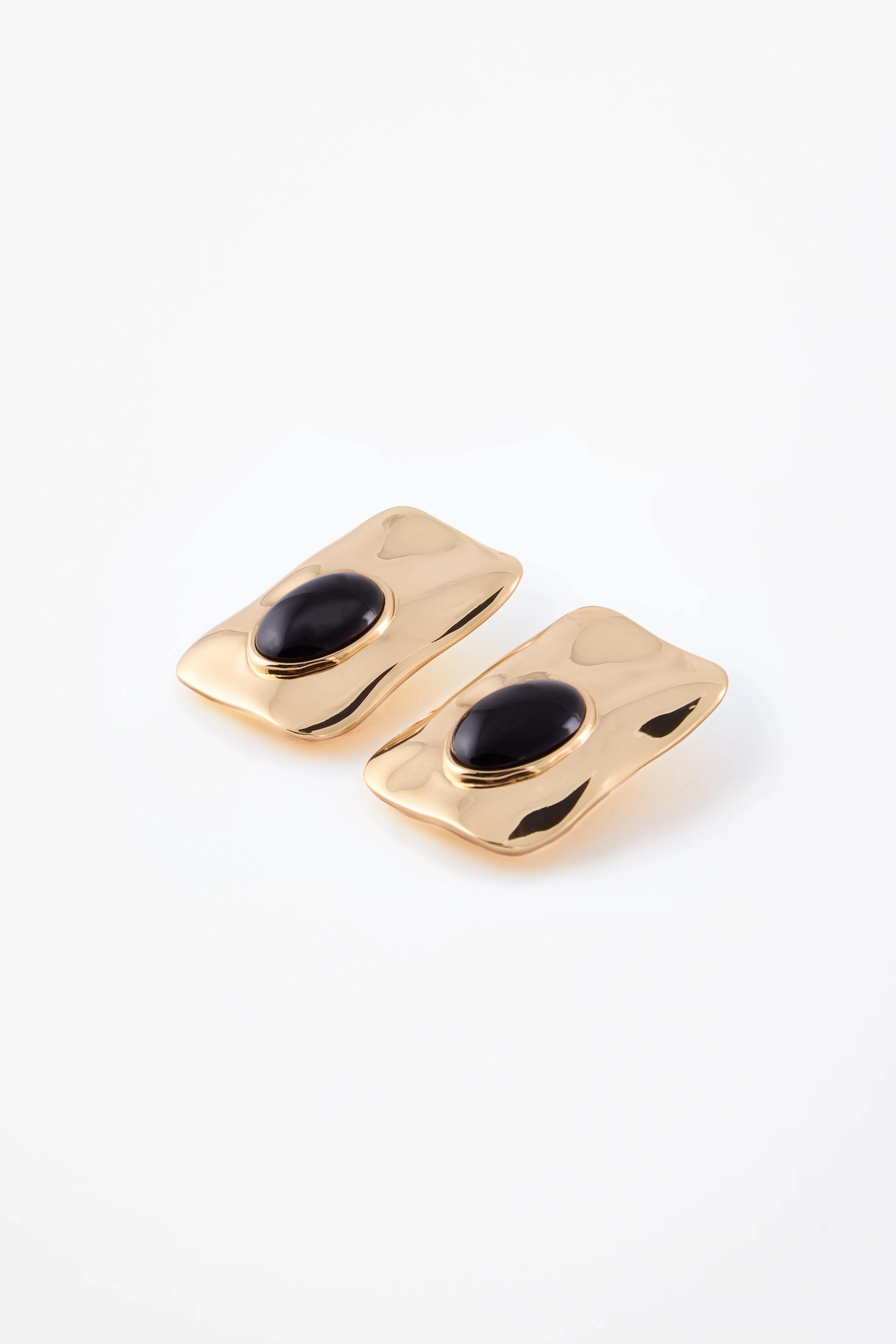 Hammer Stone Earring (Gold/Black)