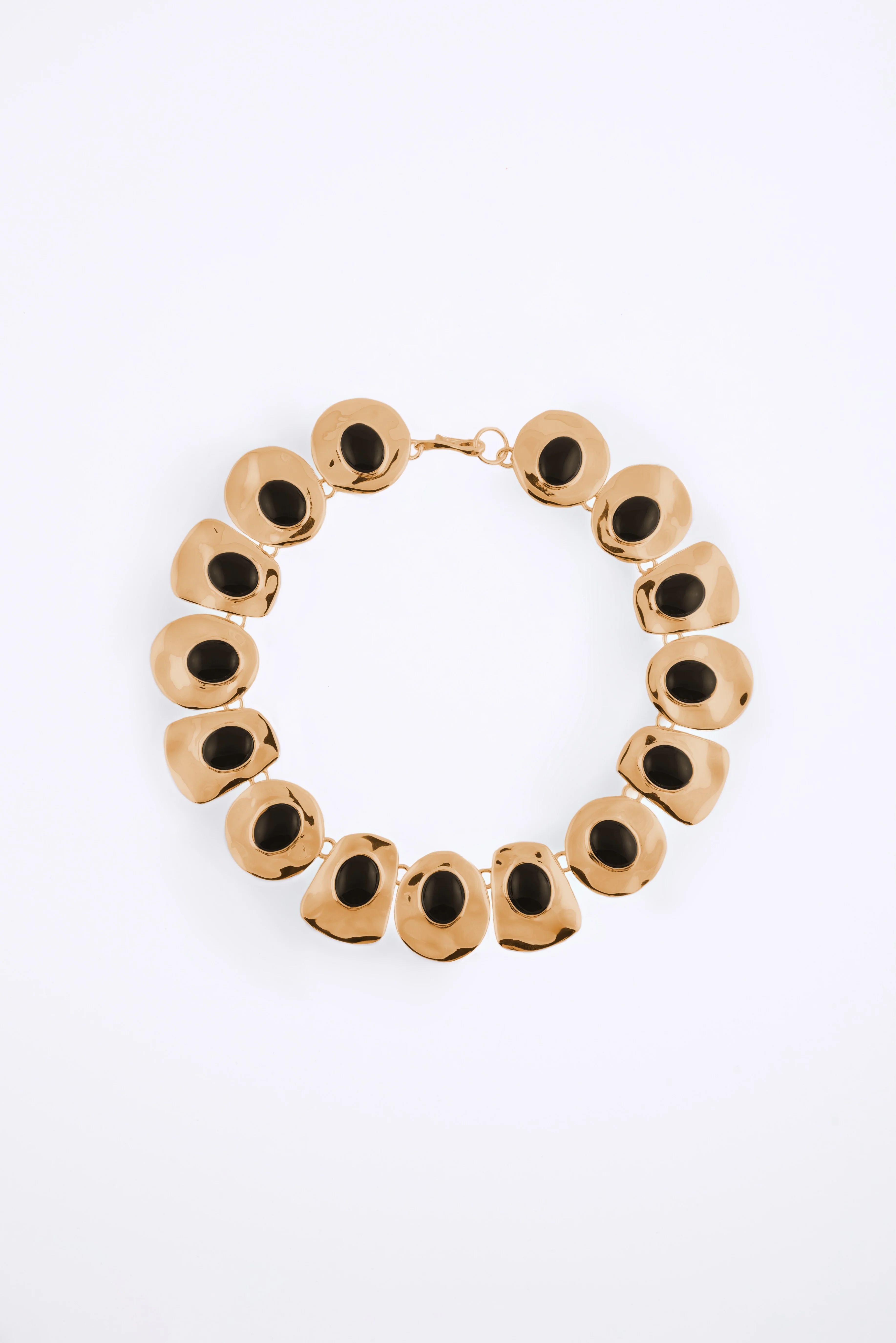 Stone Collar Necklace (Gold/Black)