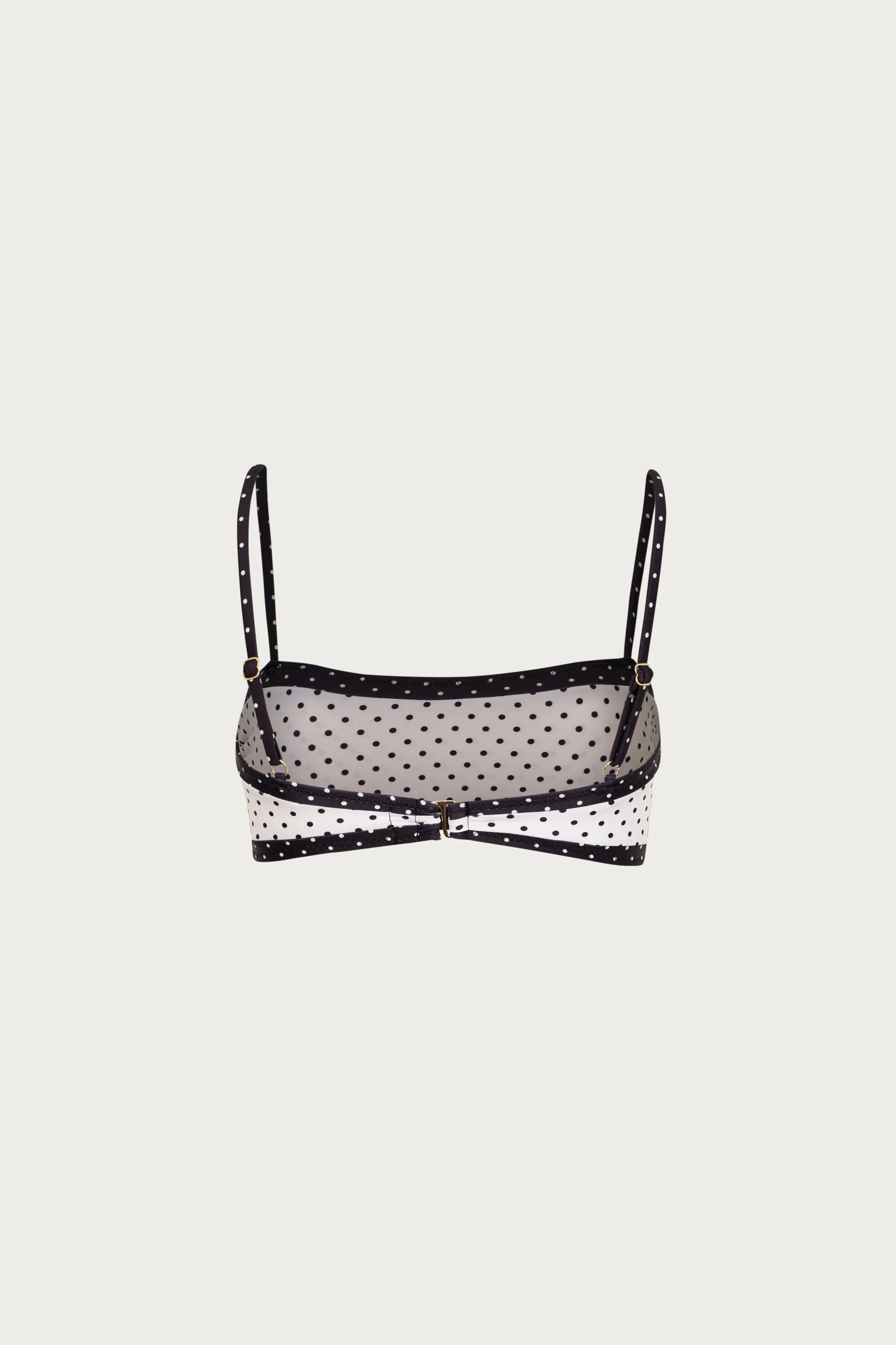 Bandeau Top (Cream Black Polka Dot/Black)