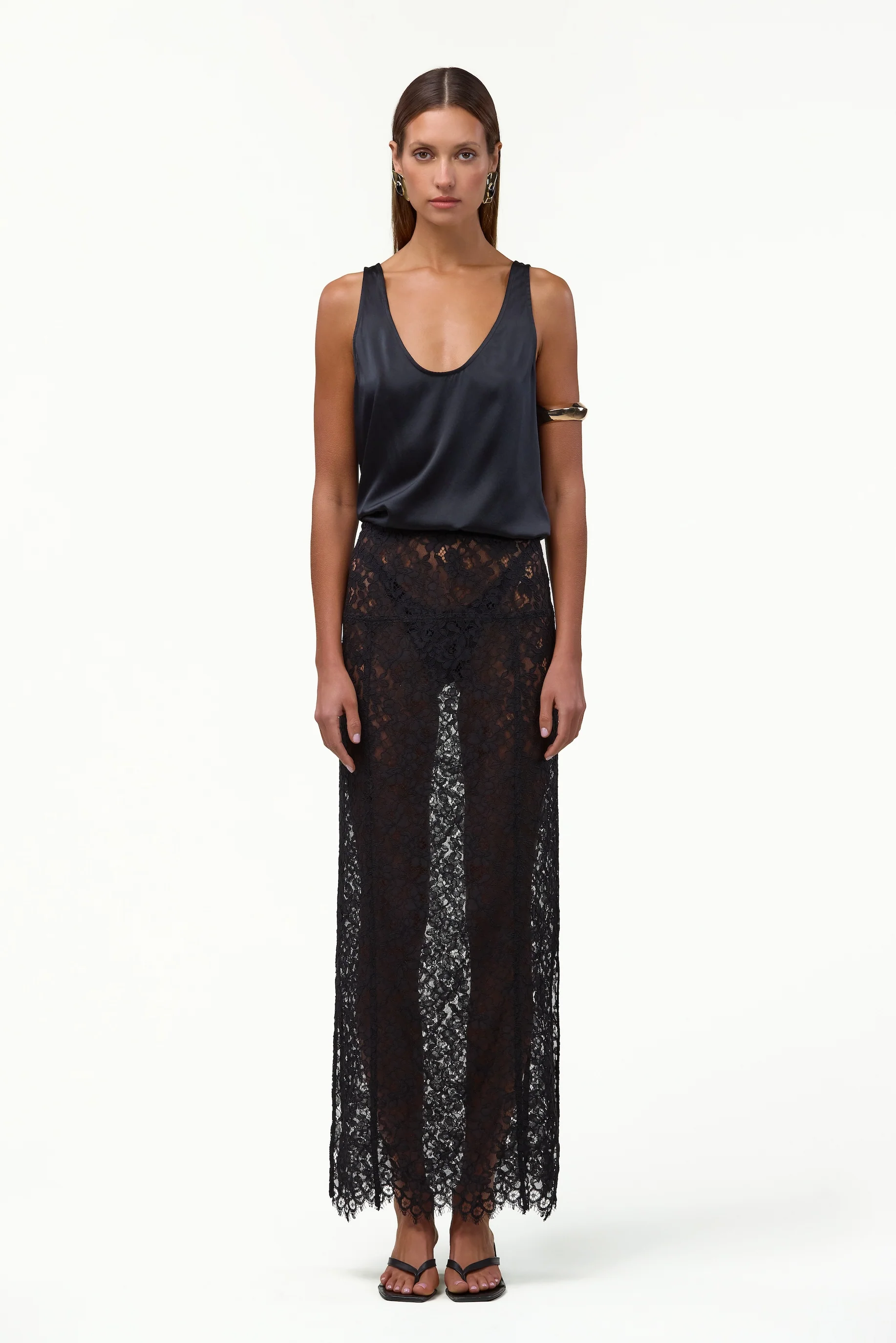 Lace Maxi Skirt (Black)