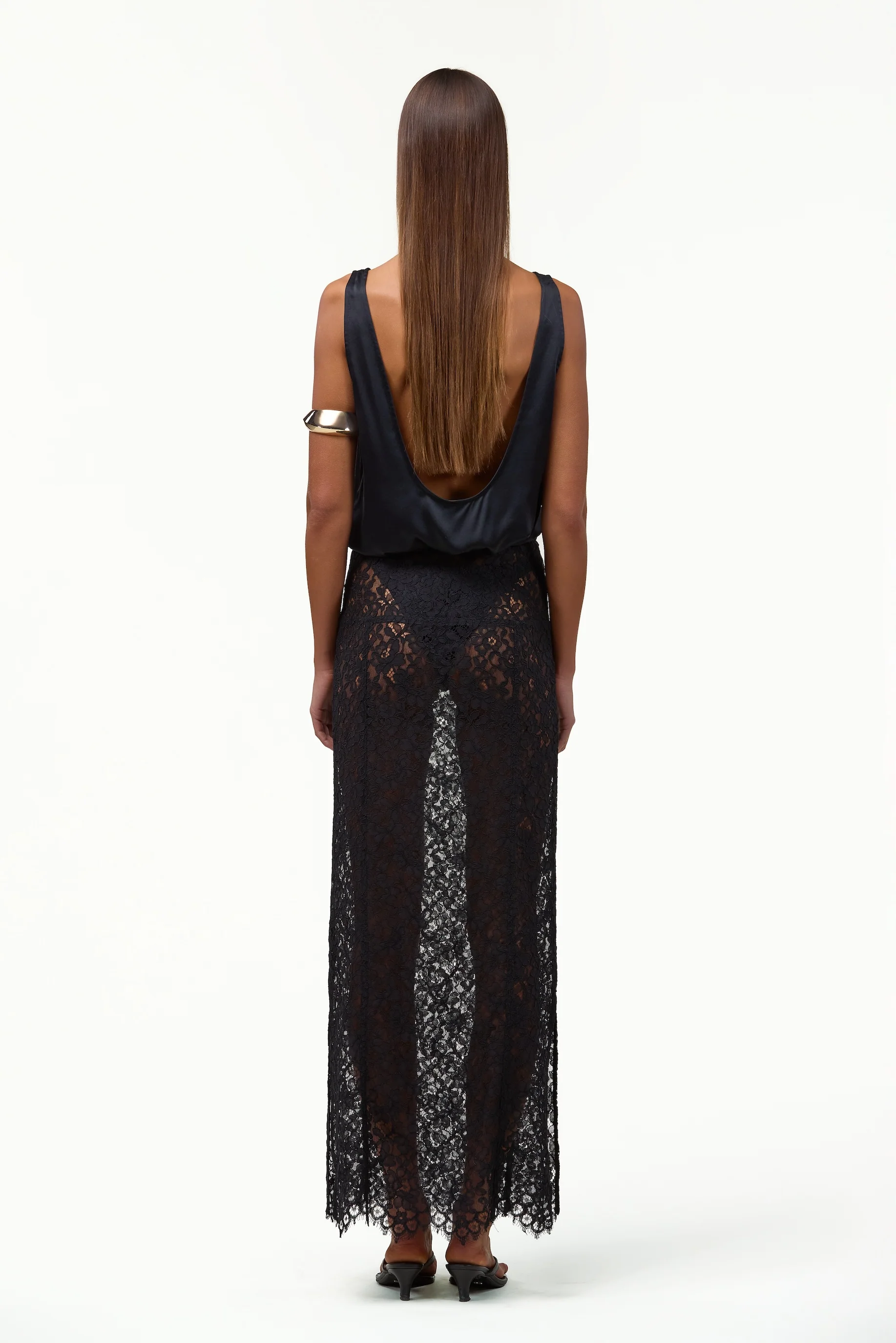 Lace Maxi Skirt (Black)