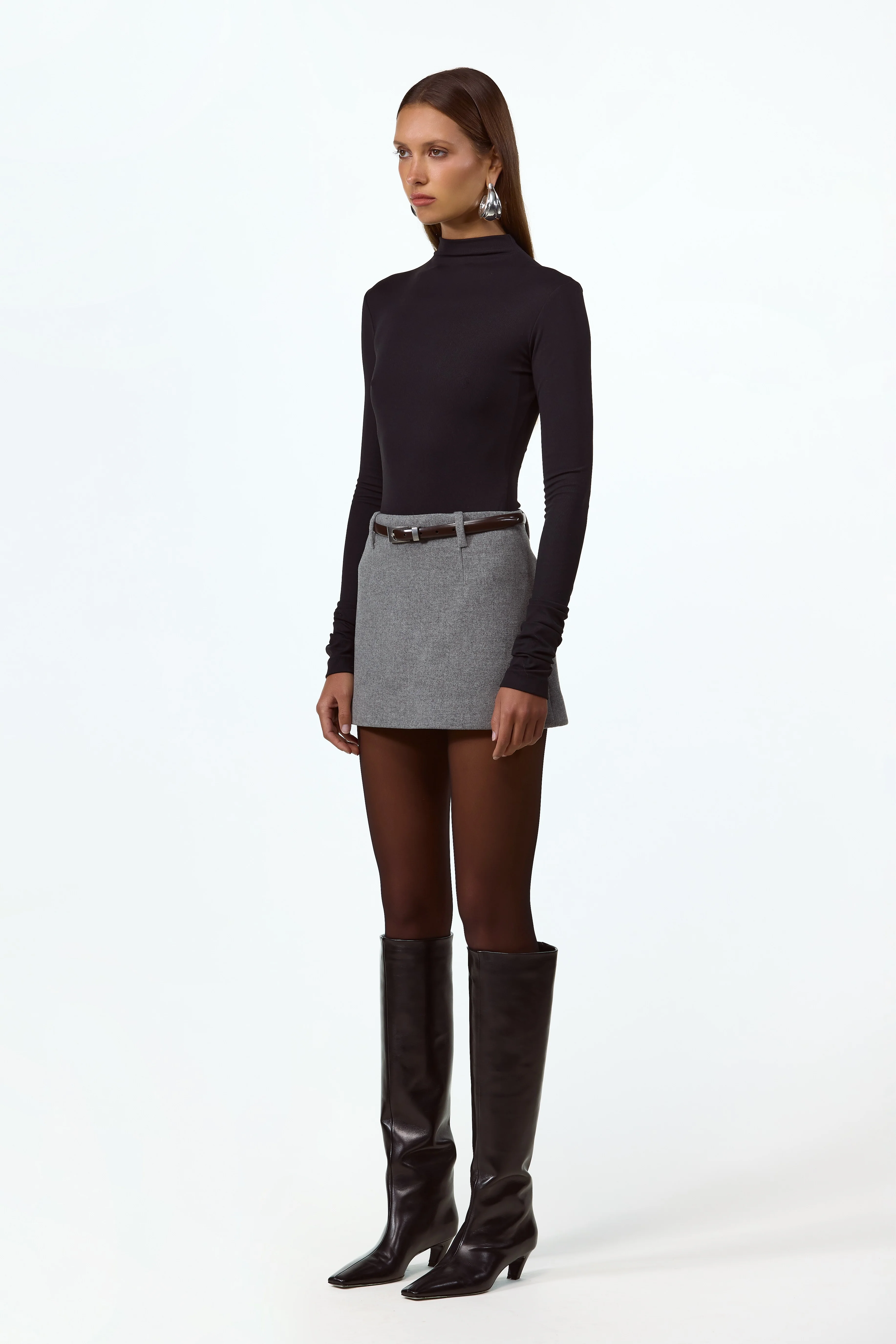 Wool Mini Skirt (Gray) 4 Wool Mini Skirt (Gray)