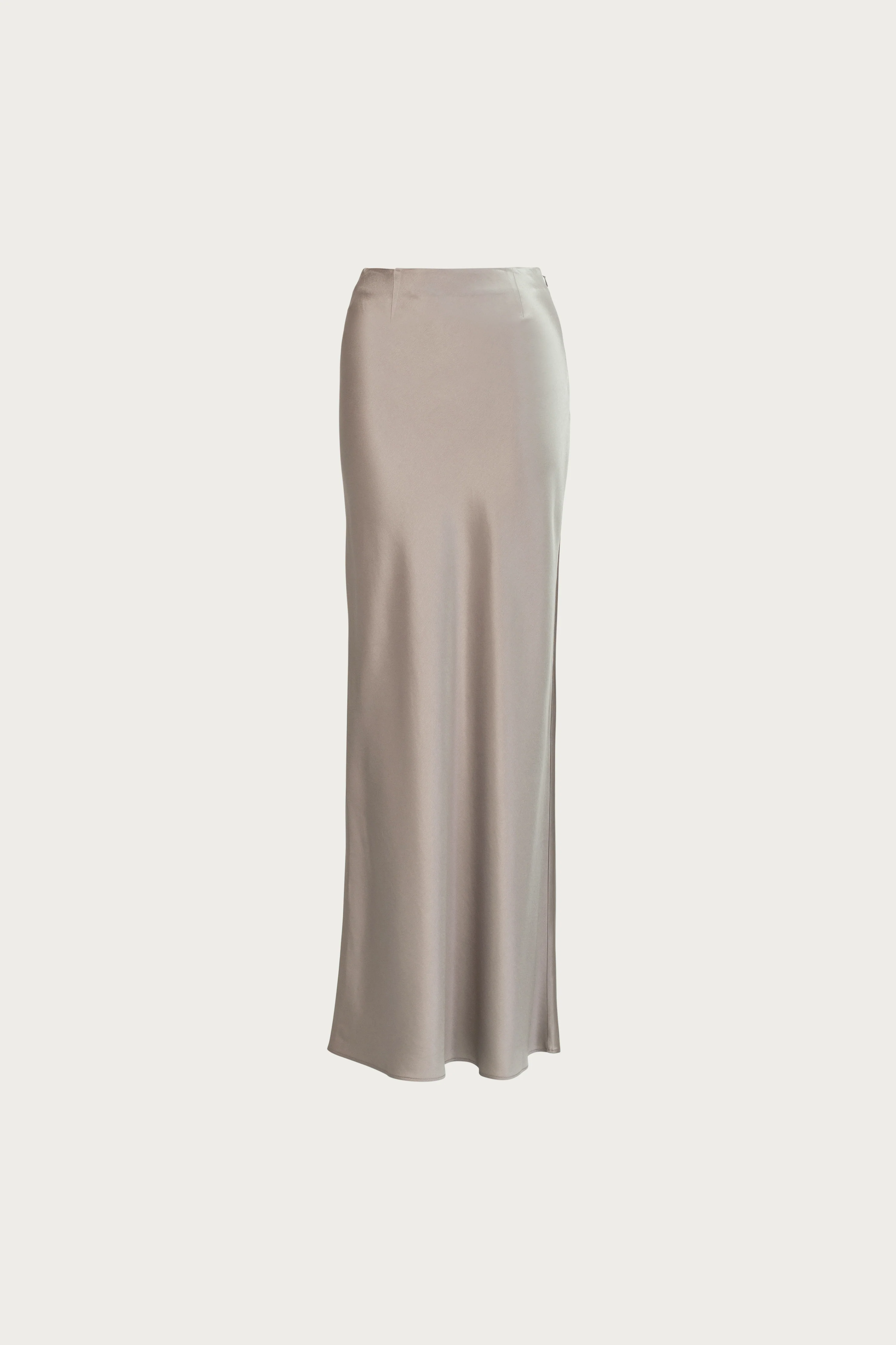 Satin Maxi Skirt (Silver)