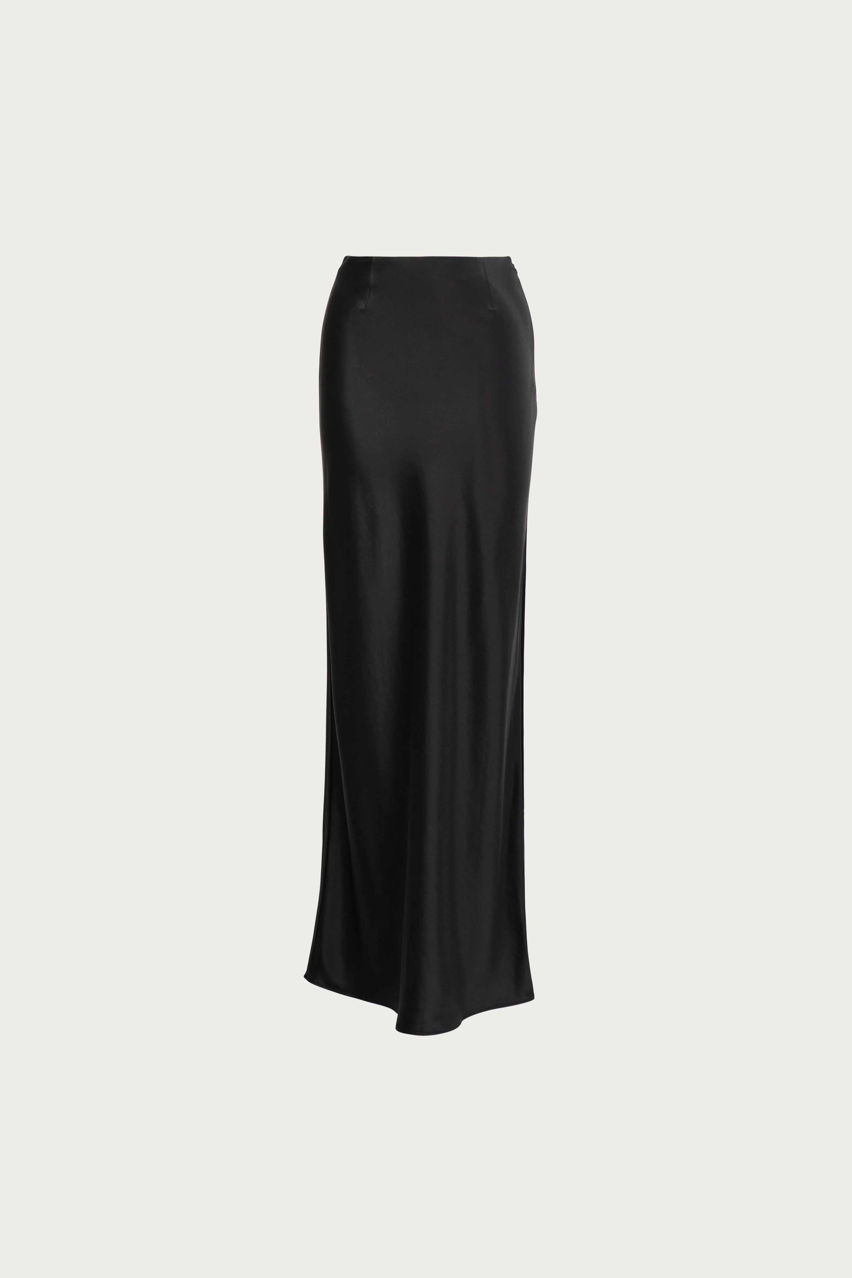 Satin Maxi Skirt (Black)