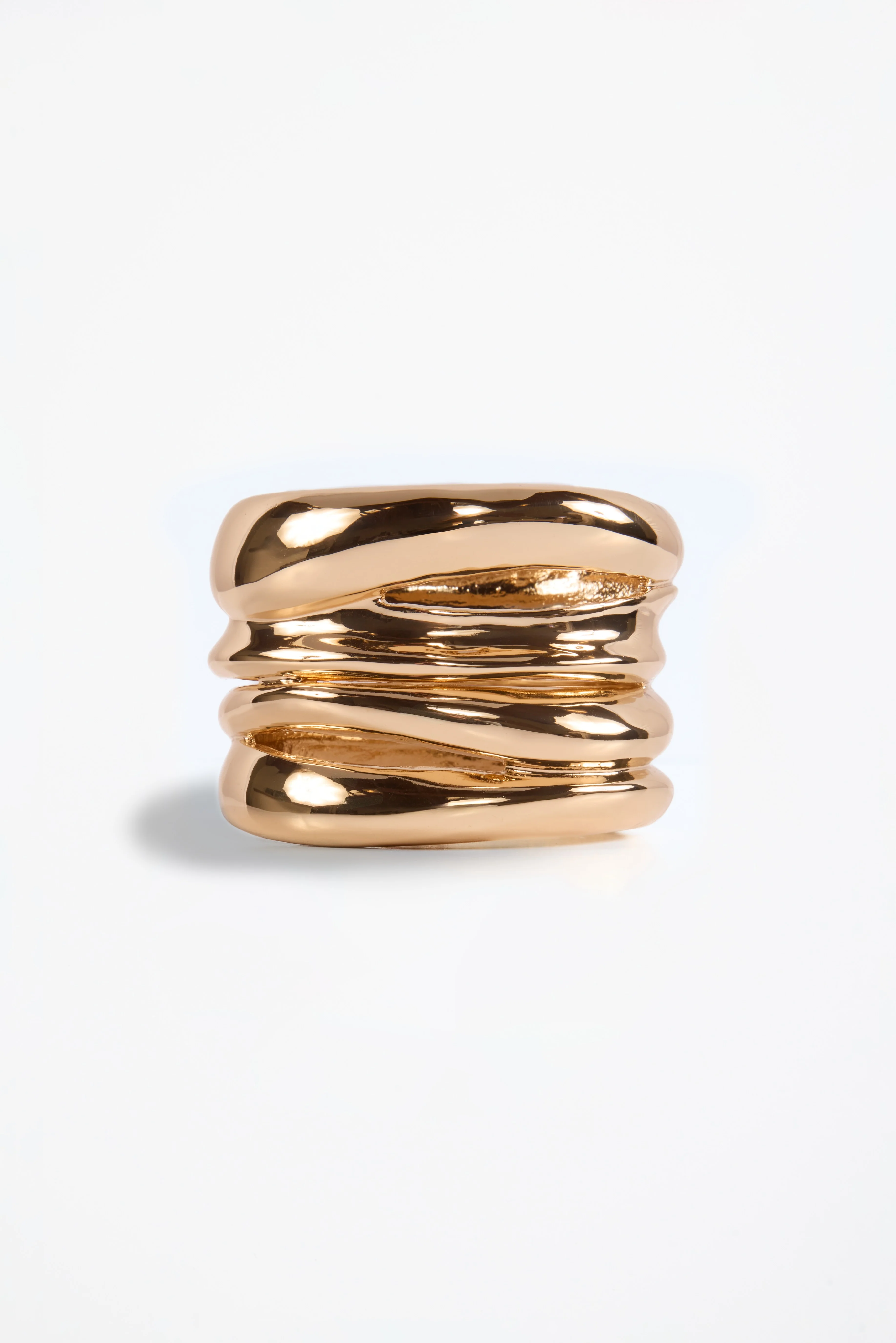 Layered Tower Bangle (Gold)