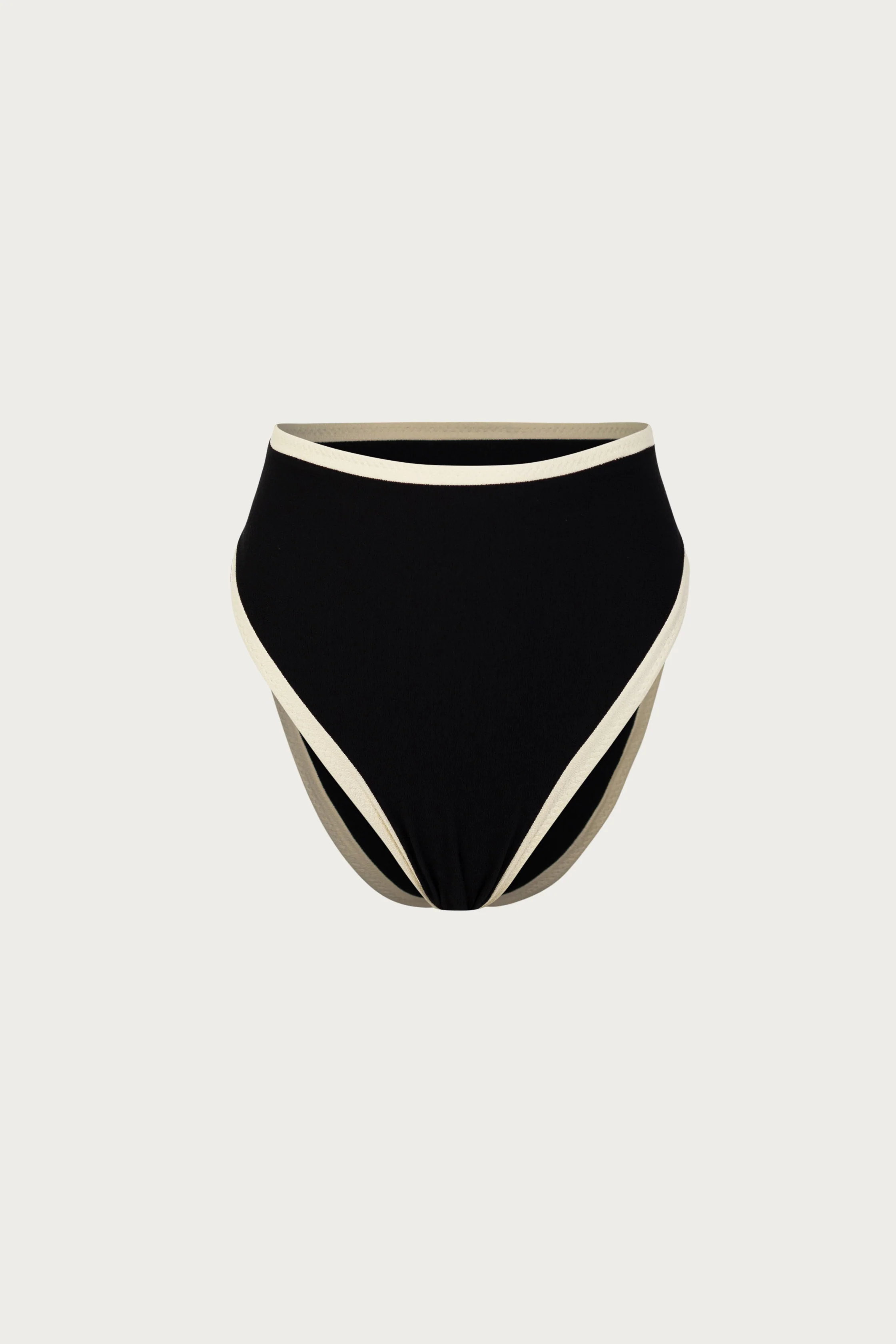 High Rise Bottom (Faux Suede Black/Cream)