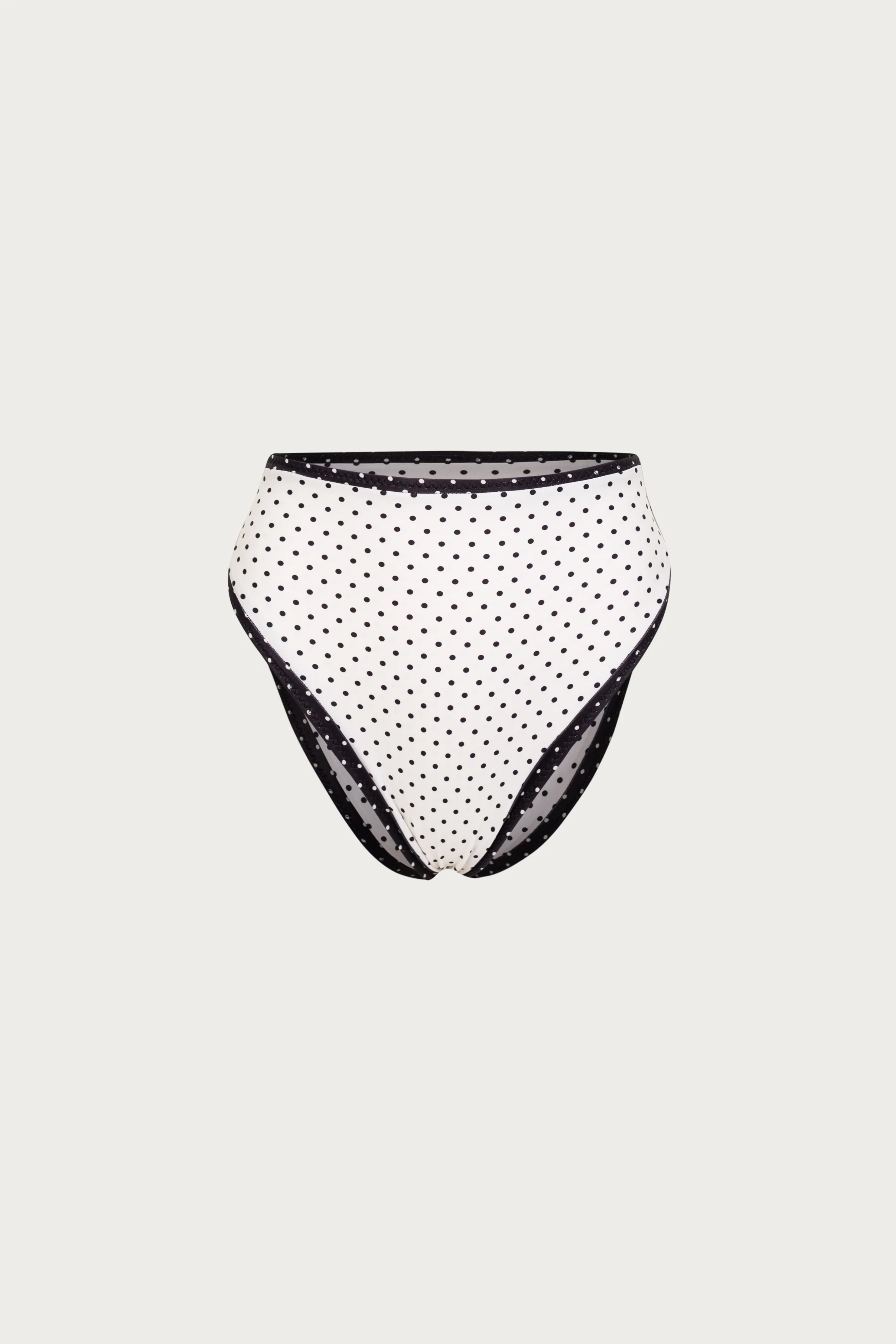 High Rise Bottom (Cream Black Polka Dot/Black)