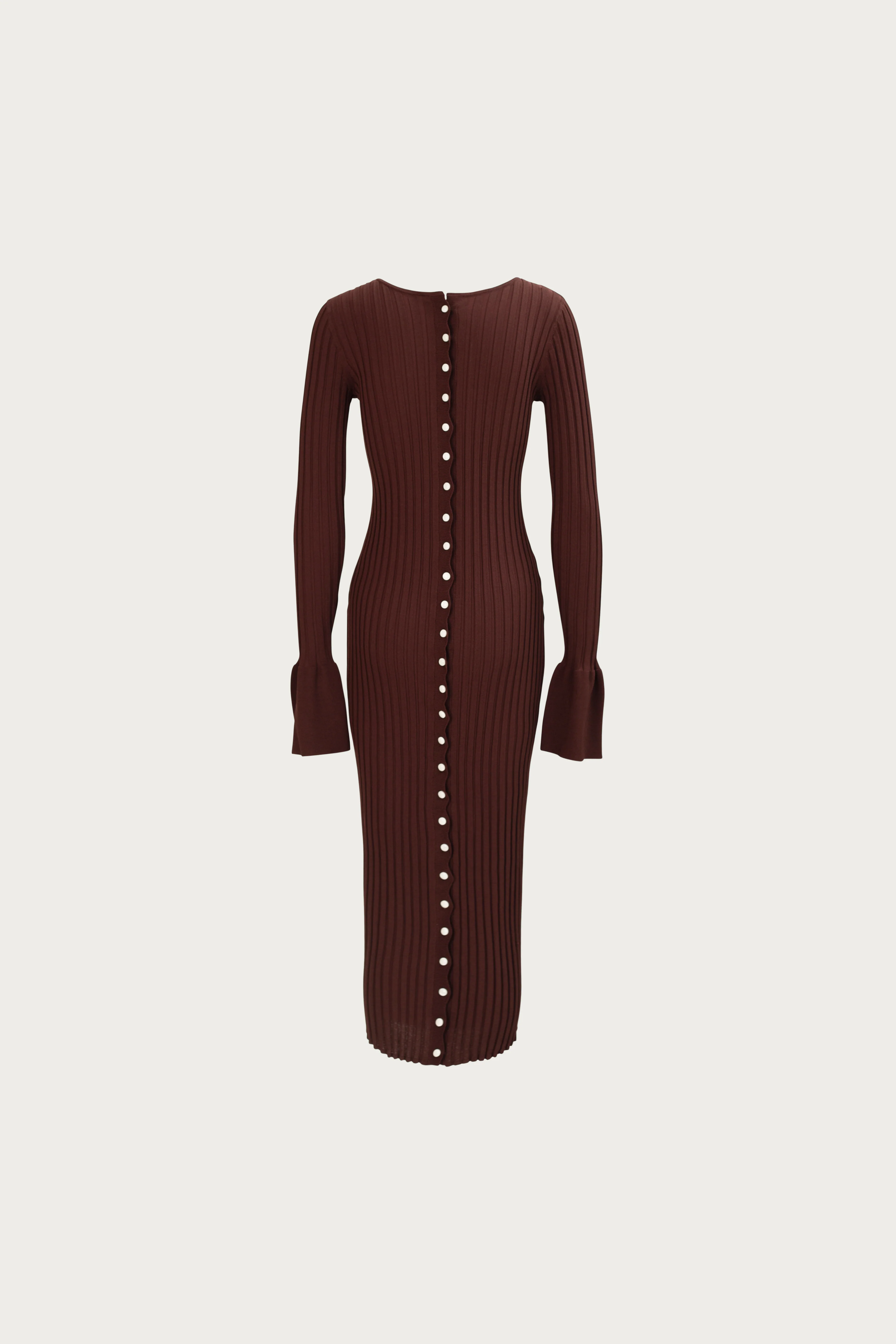 Cuffed Ribbed Knit Dress (Chocolate Brown) 4 Cuffed Ribbed Knit Dress (Chocolate Brown)