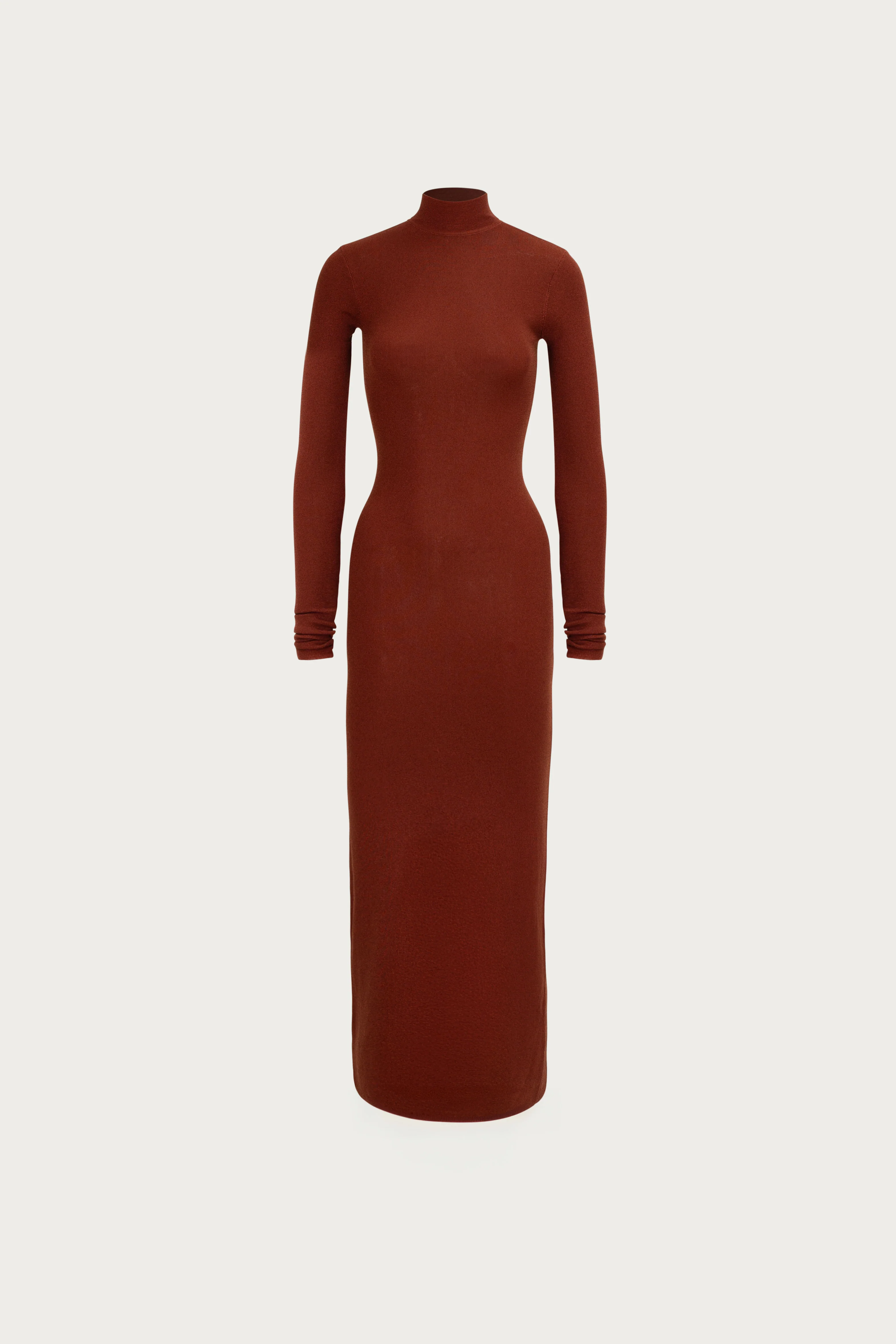 Shimmer Mockneck Dress (Rust) 4 Shimmer Mockneck Dress (Rust)