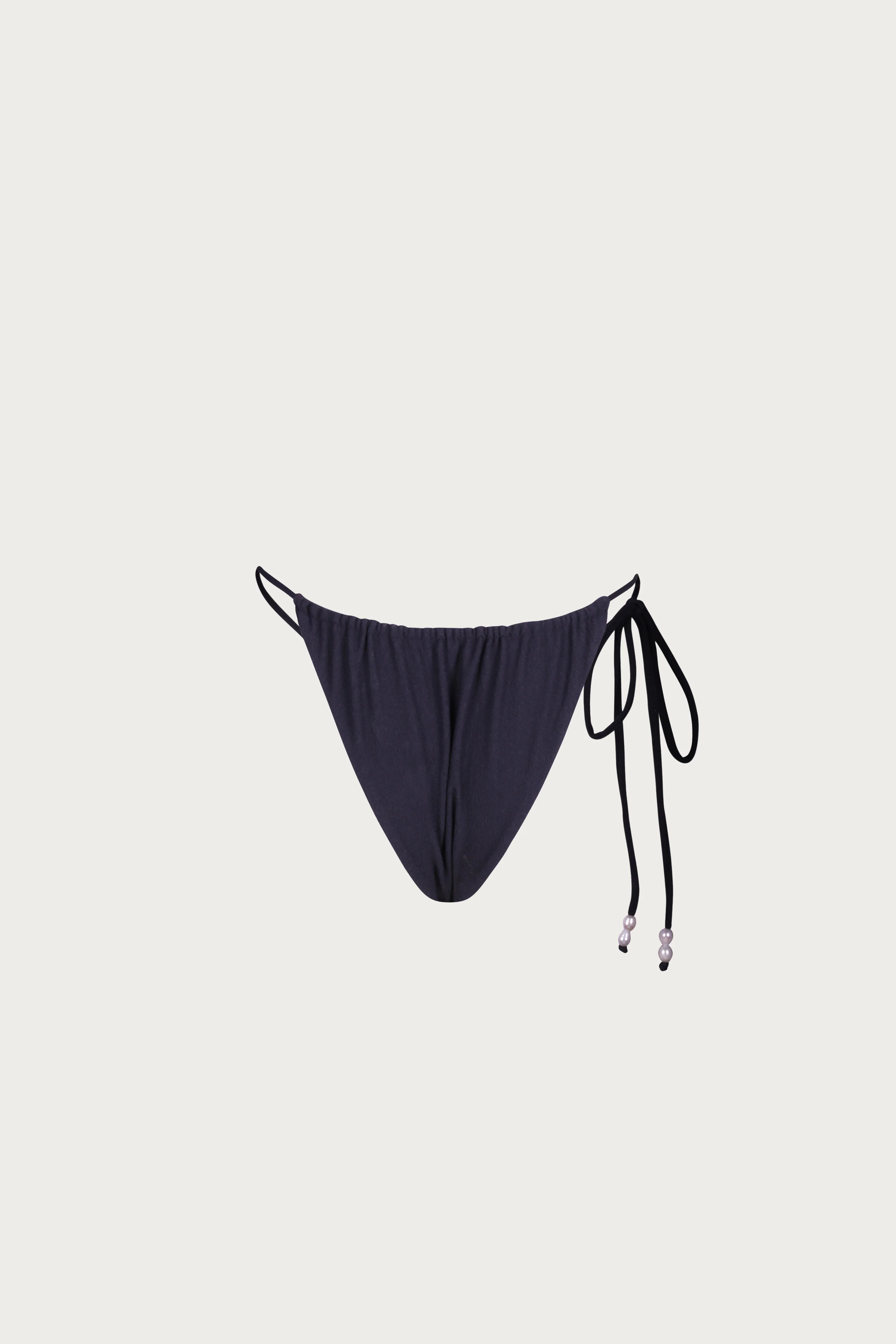 Beaded String Bottom (Faux Suede Black)