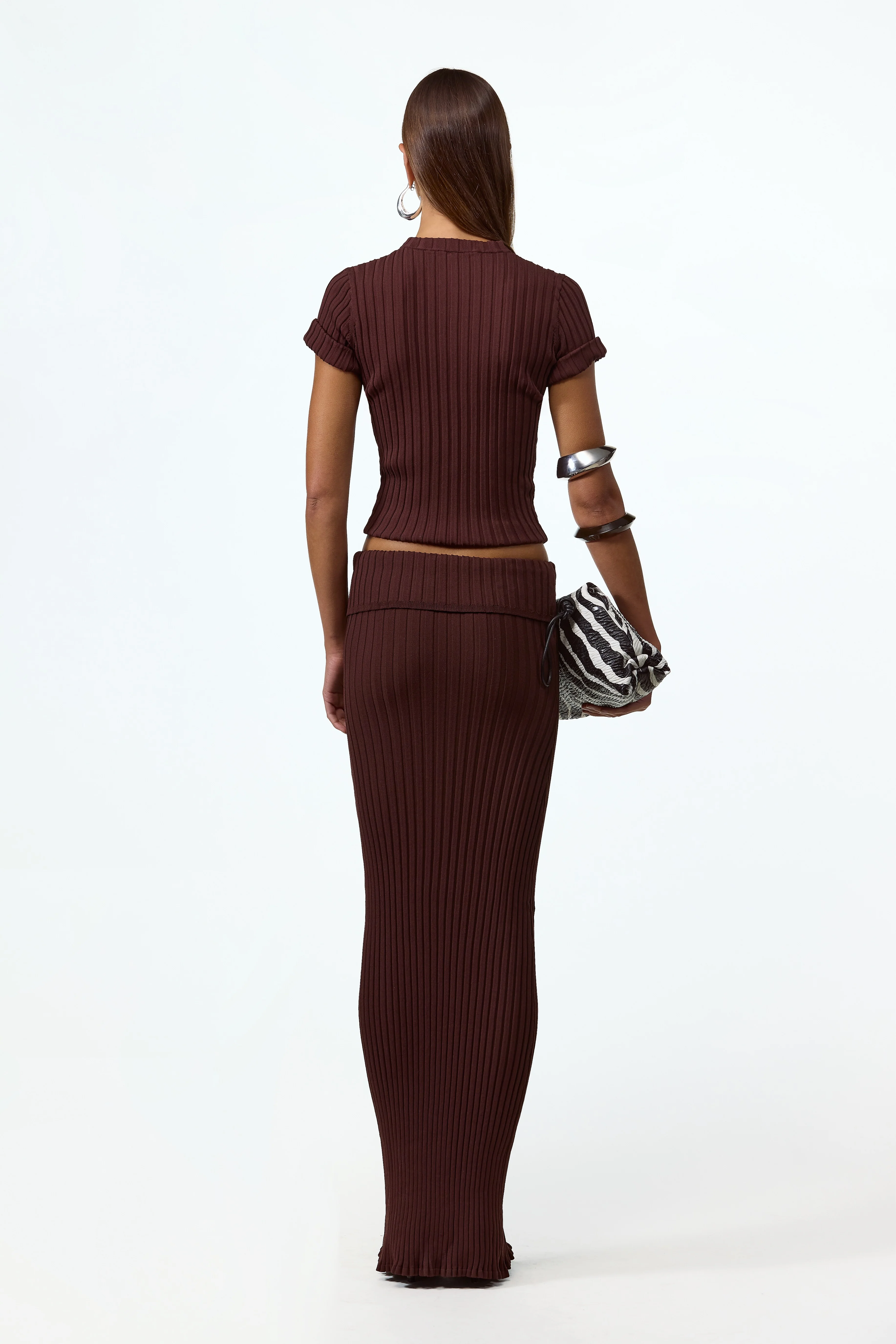 Ribbed Knit Top (Chocolate Brown) 4 Ribbed Knit Top (Chocolate Brown)