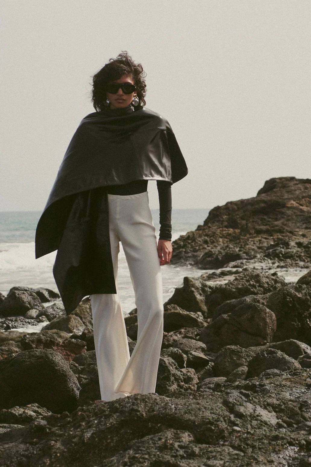 Leather Wrap Cape (Black)