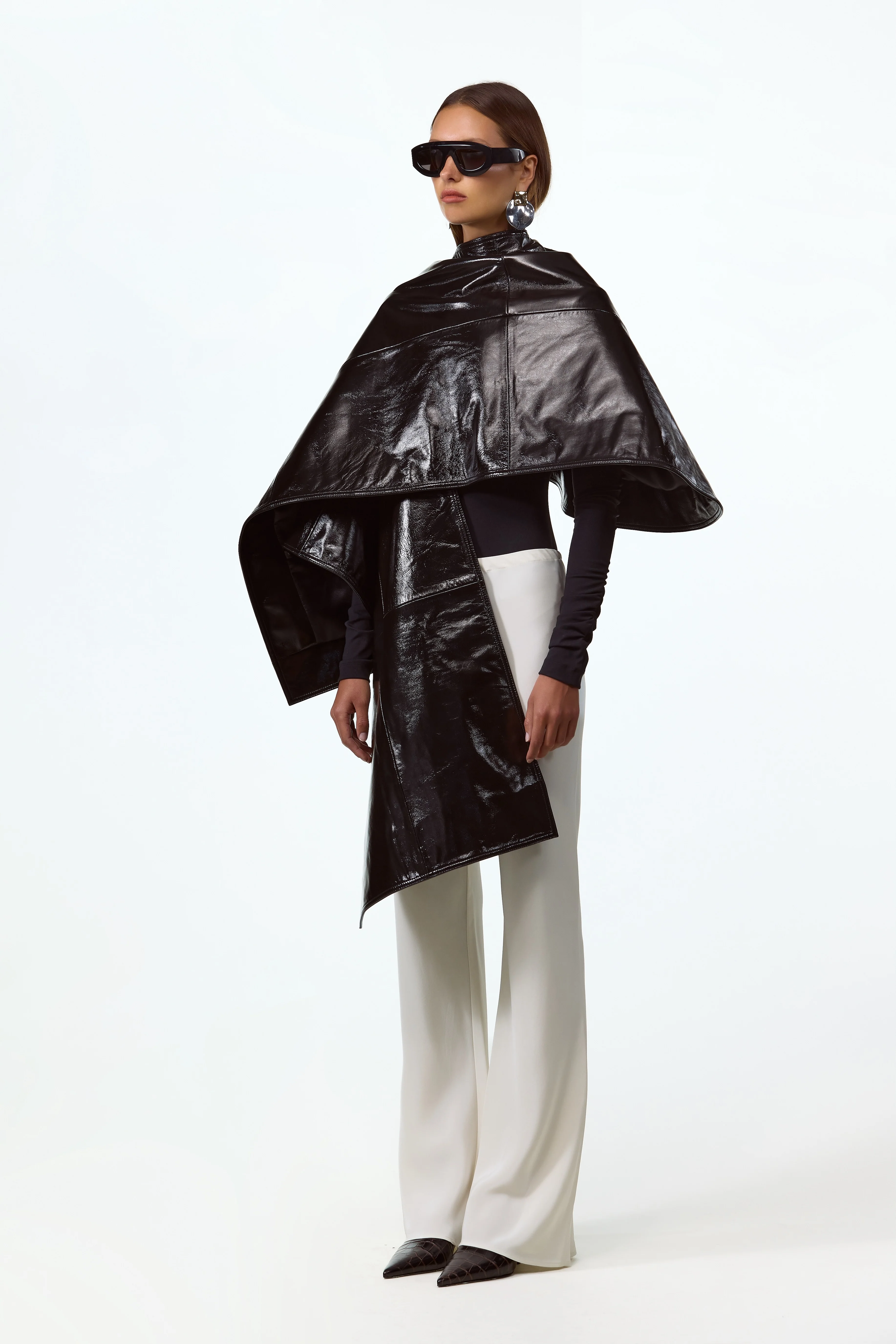 Leather Wrap Cape (Black) 5 Leather Wrap Cape (Black)