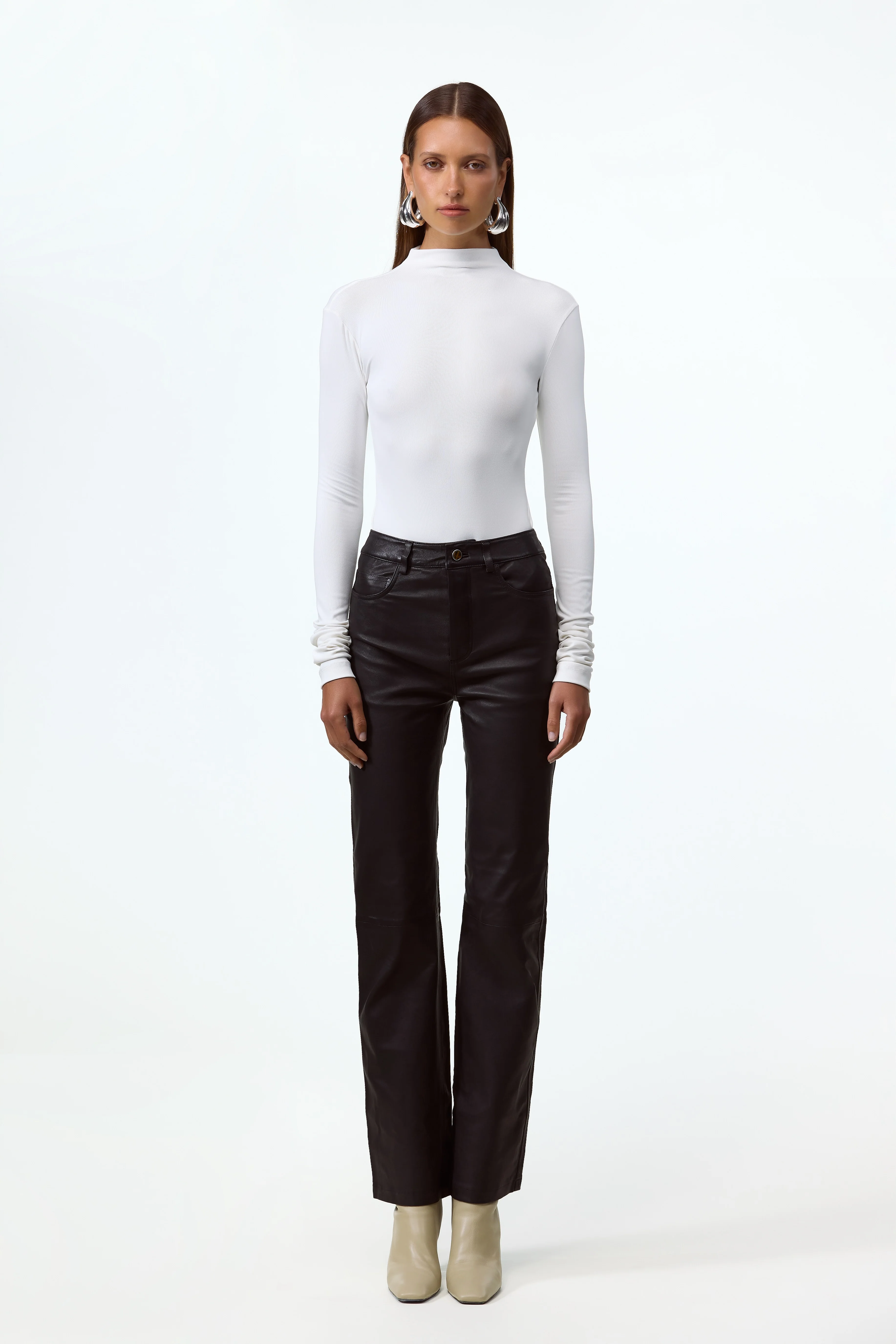 Long Sleeve Bodysuit (White)