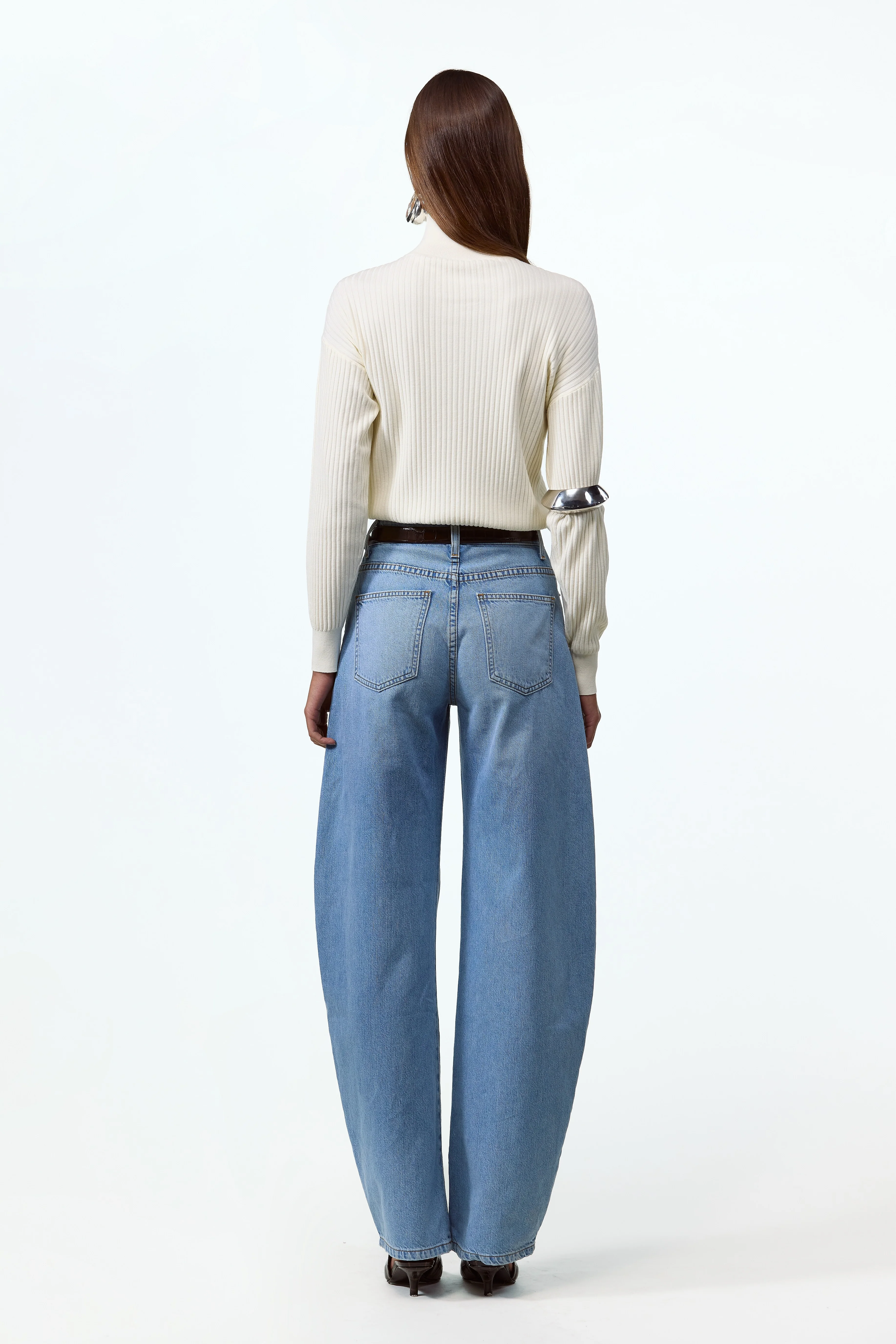 Home 3 Relaxed Ribbed Turtleneck (Cream)