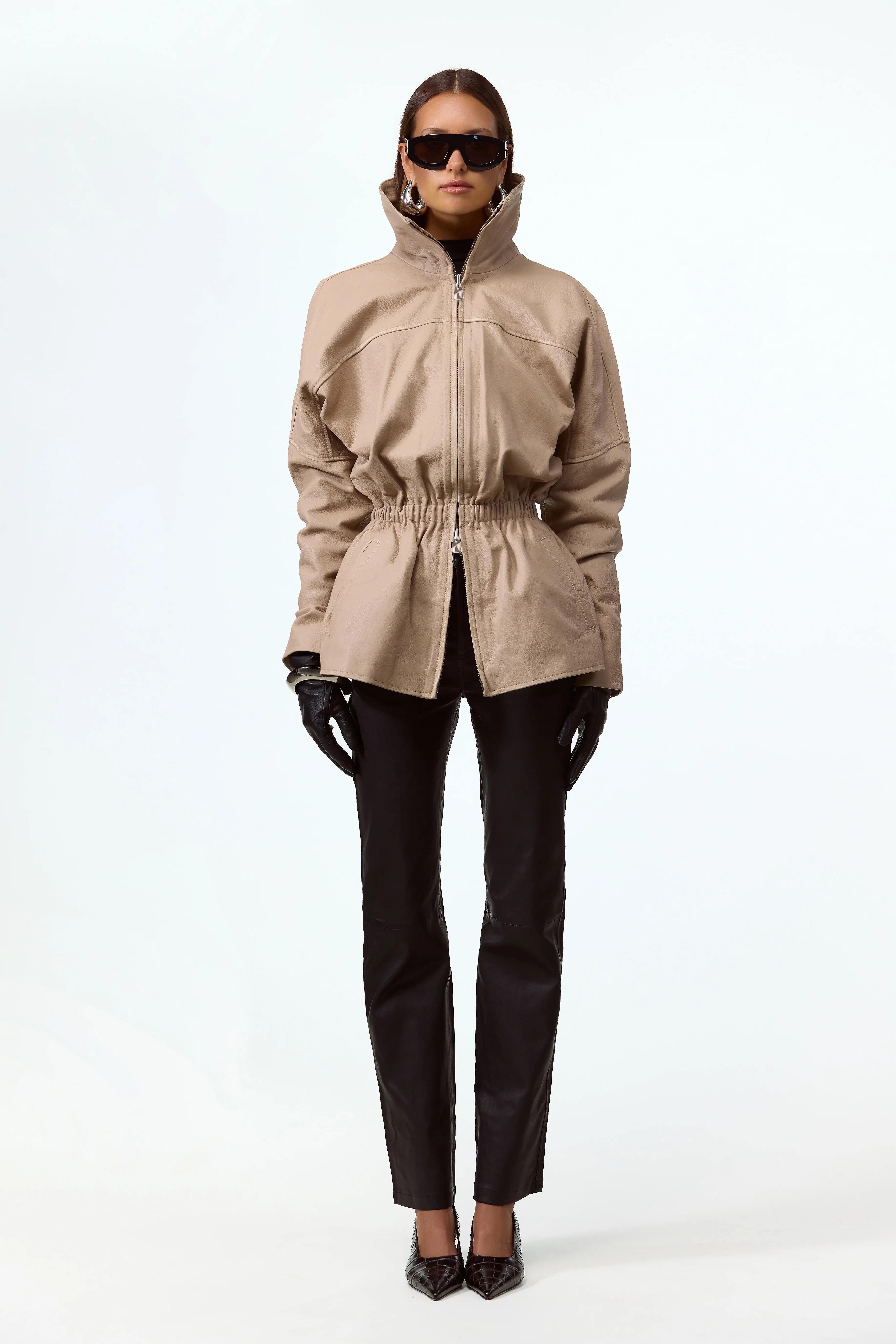 The Leather Parka (Taupe)