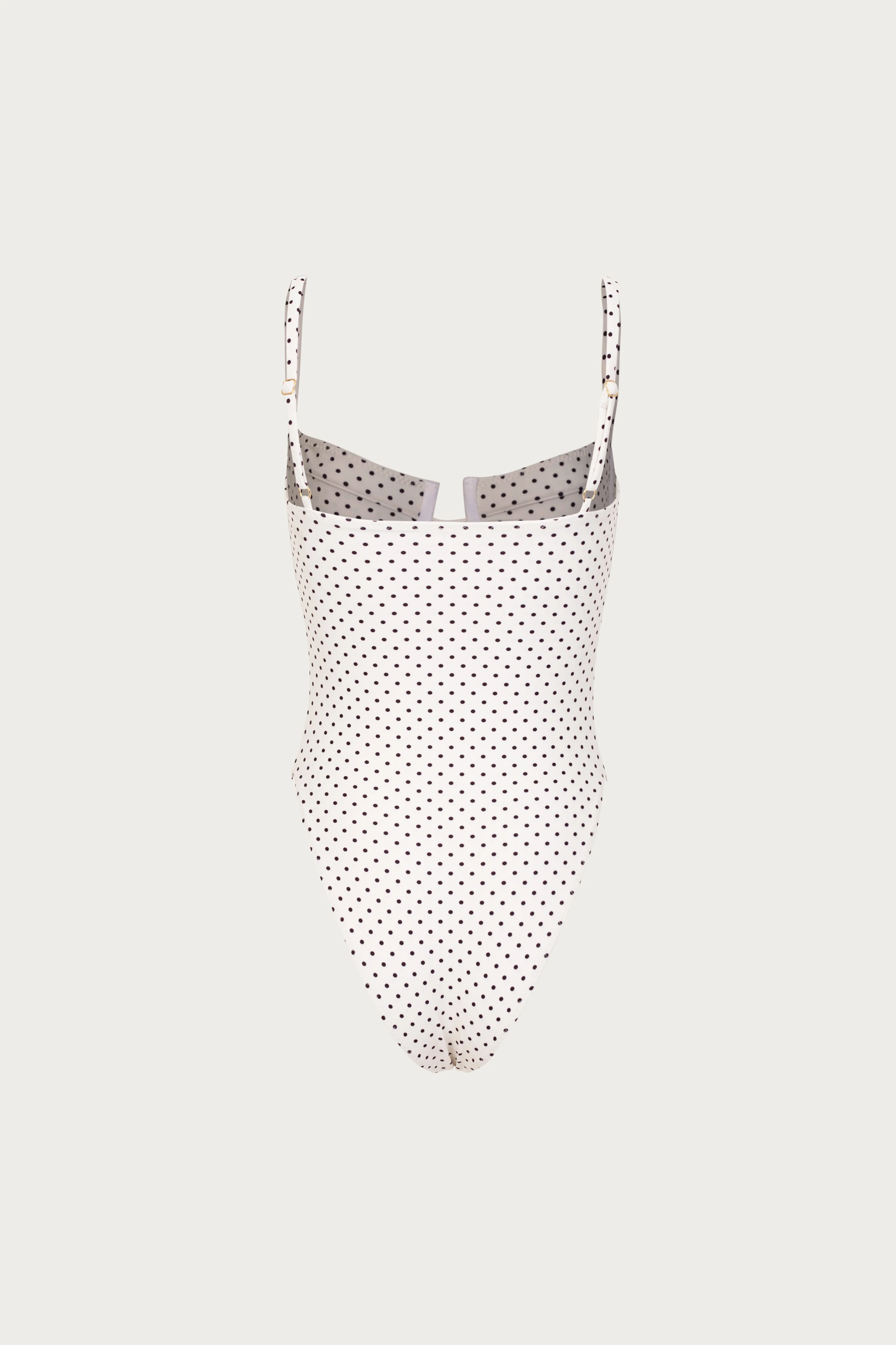 Bustier One Piece (Cream Black Polka Dot)