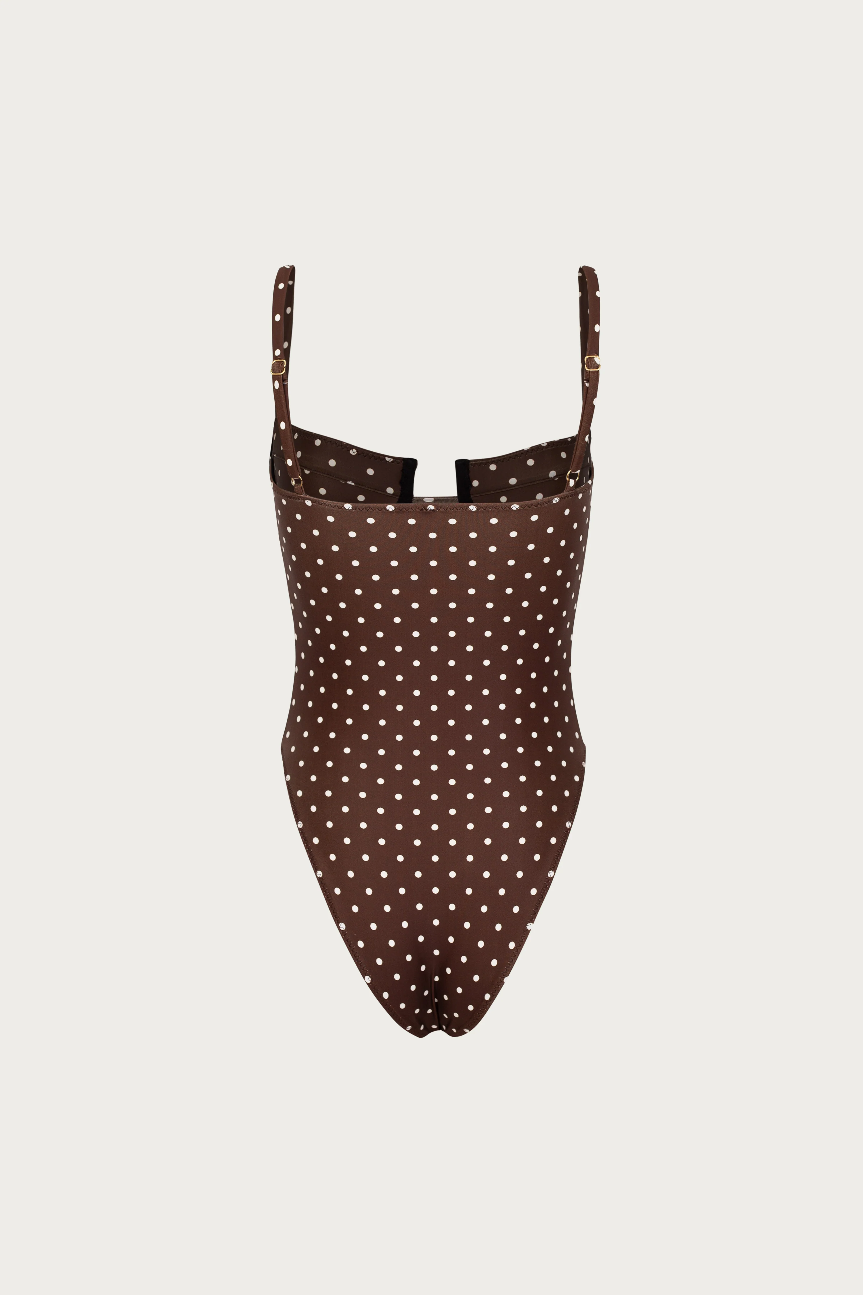 Bustier One Piece (Brown Cream Polka Dot) 4 Bustier One Piece (Brown Cream Polka Dot)