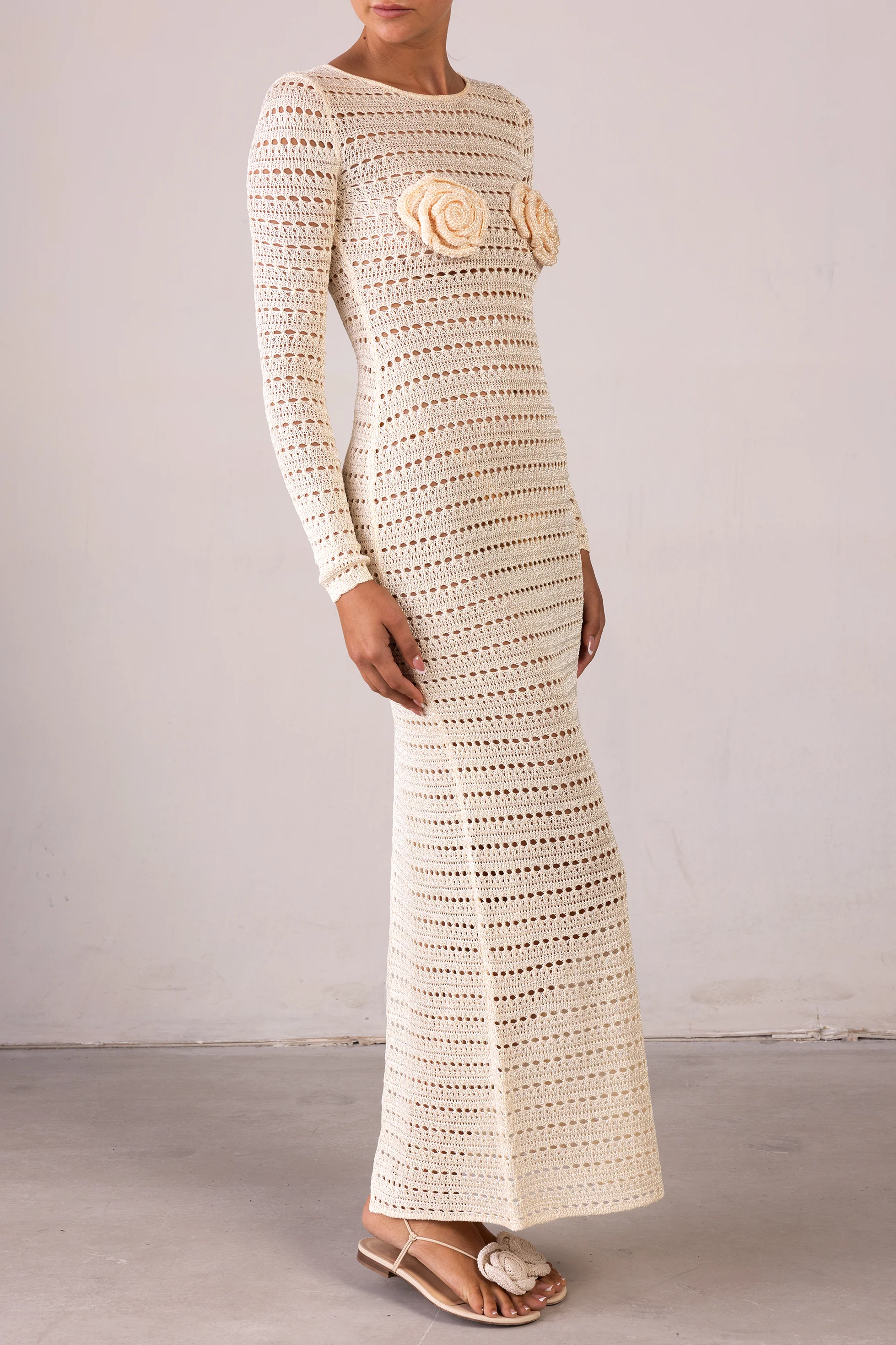 Rosette Crochet Dress (Cream) 4 Rosette Crochet Dress (Cream)