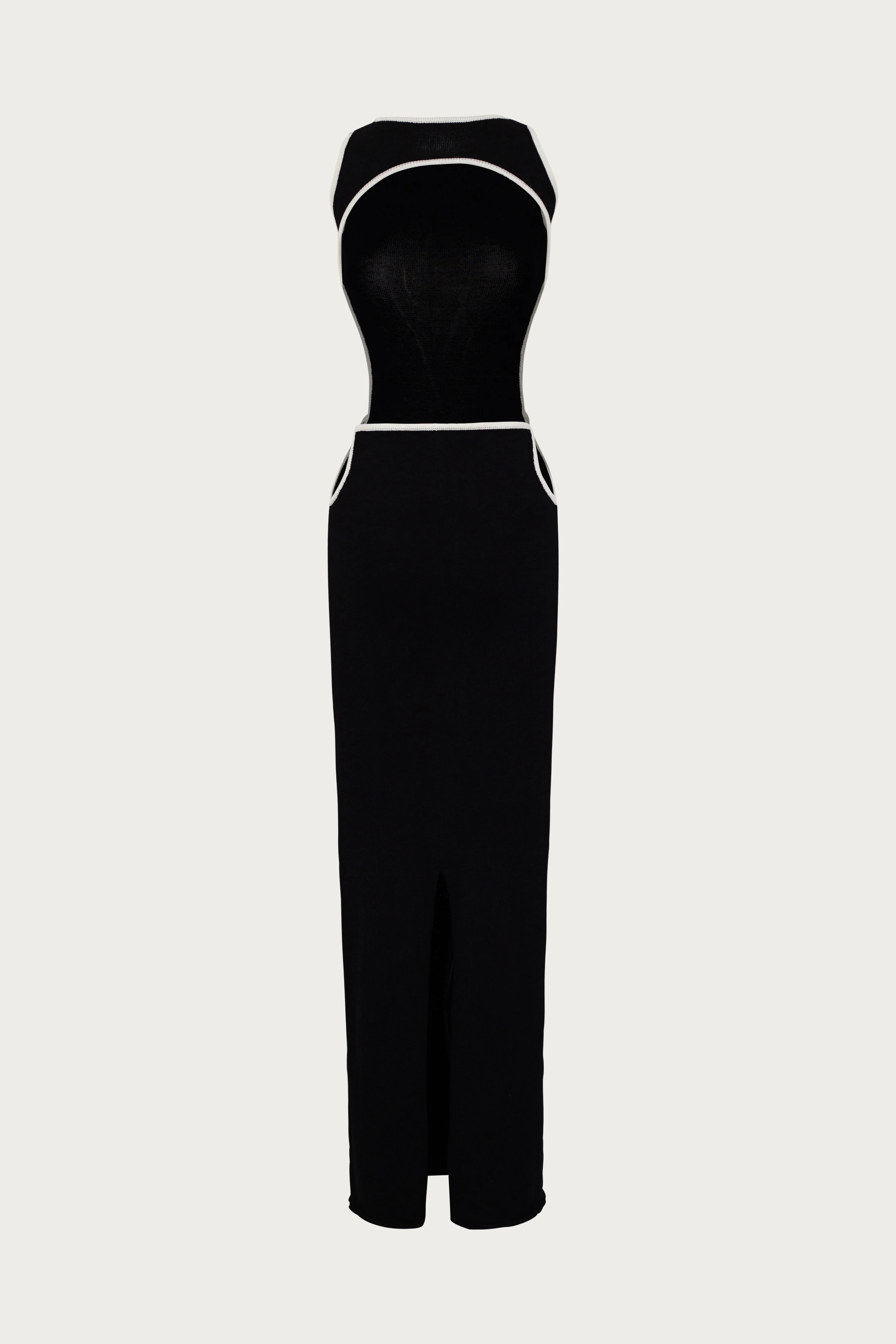 Tie Maxi Dress (Black/Cream) 6 Tie Maxi Dress (Black/Cream)