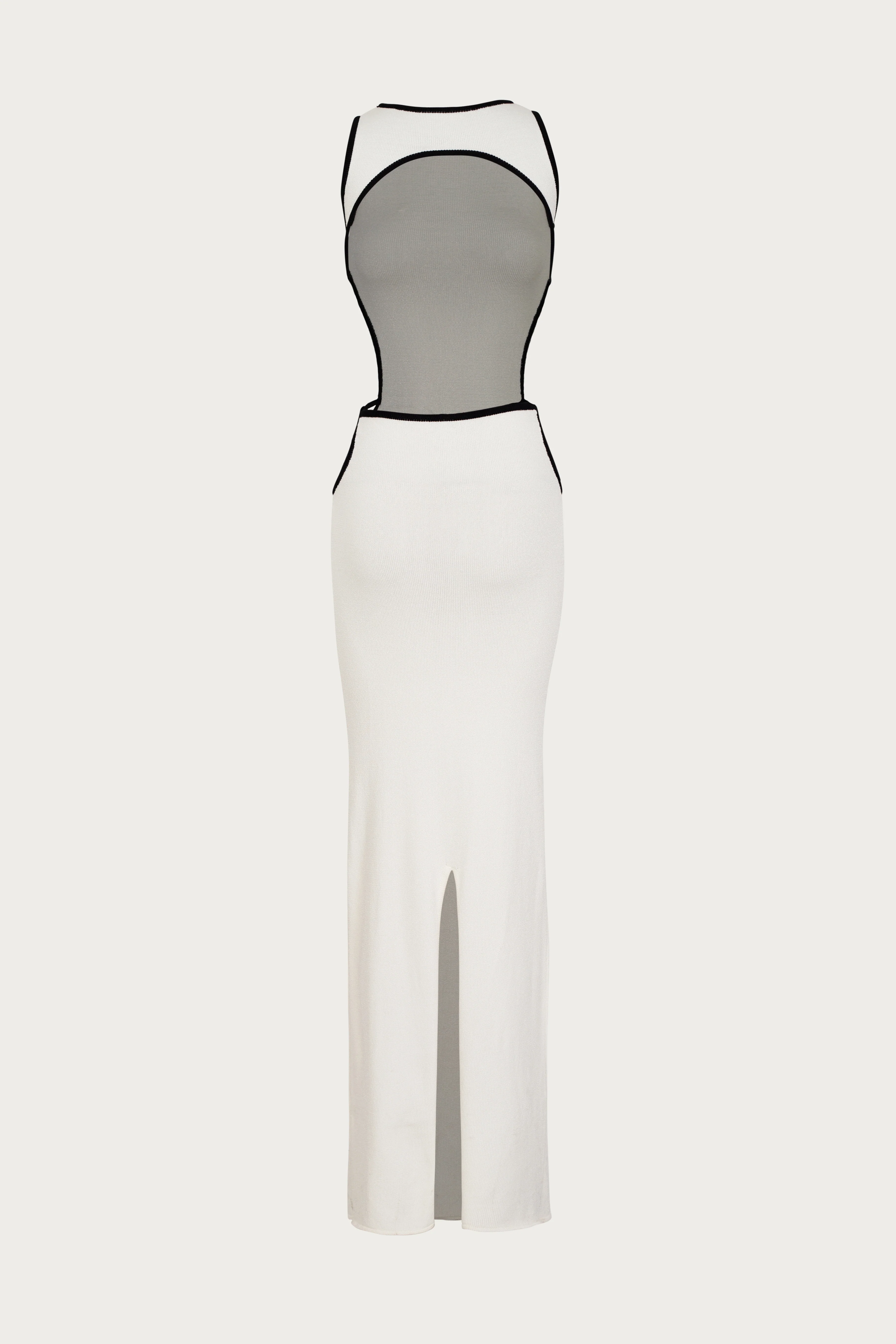 Tie Maxi Dress (Cream/Black) 7 Tie Maxi Dress (Cream/Black)