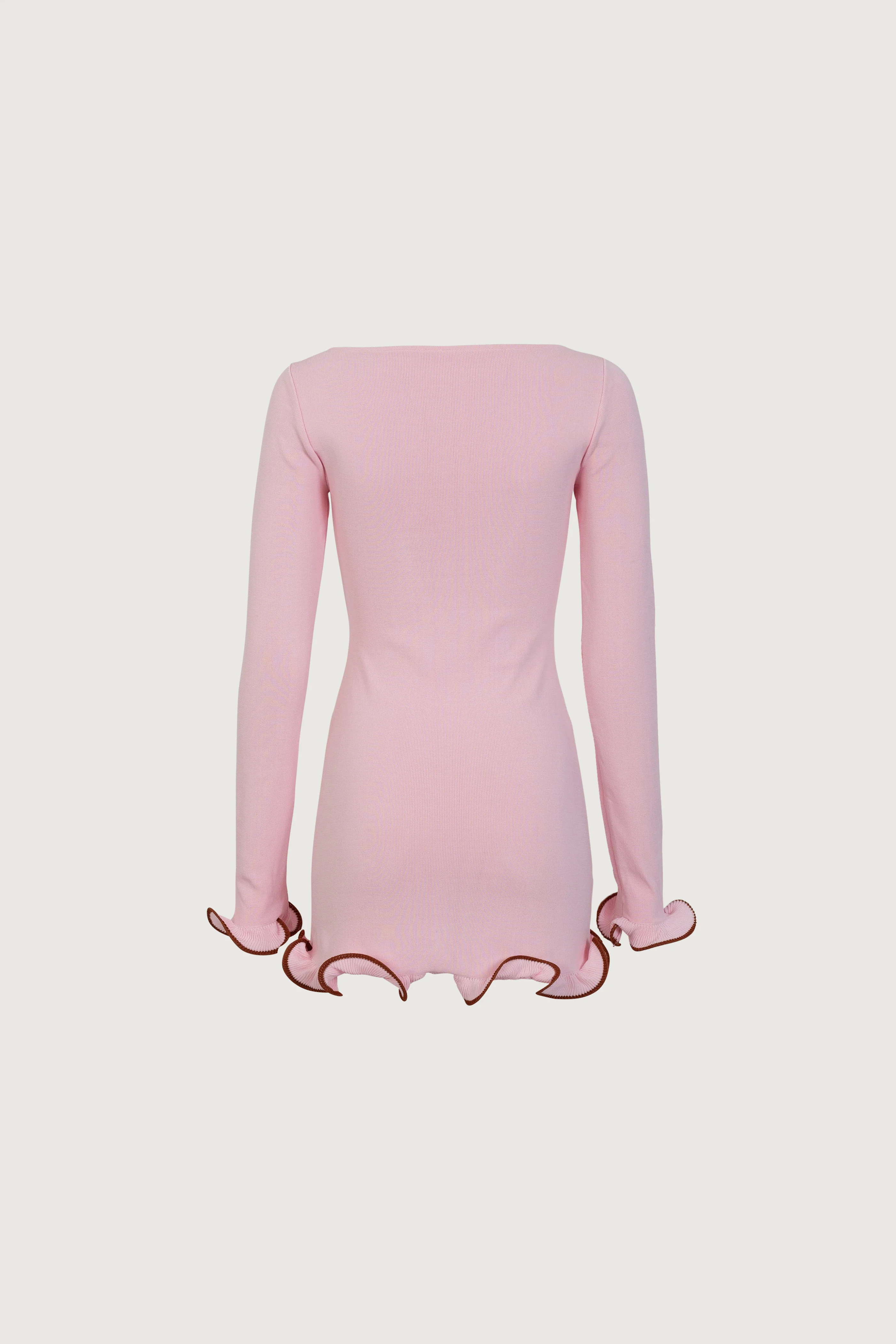 Ruffle Hem Mini Dress (Baby Pink) 5 Ruffle Hem Mini Dress (Baby Pink)