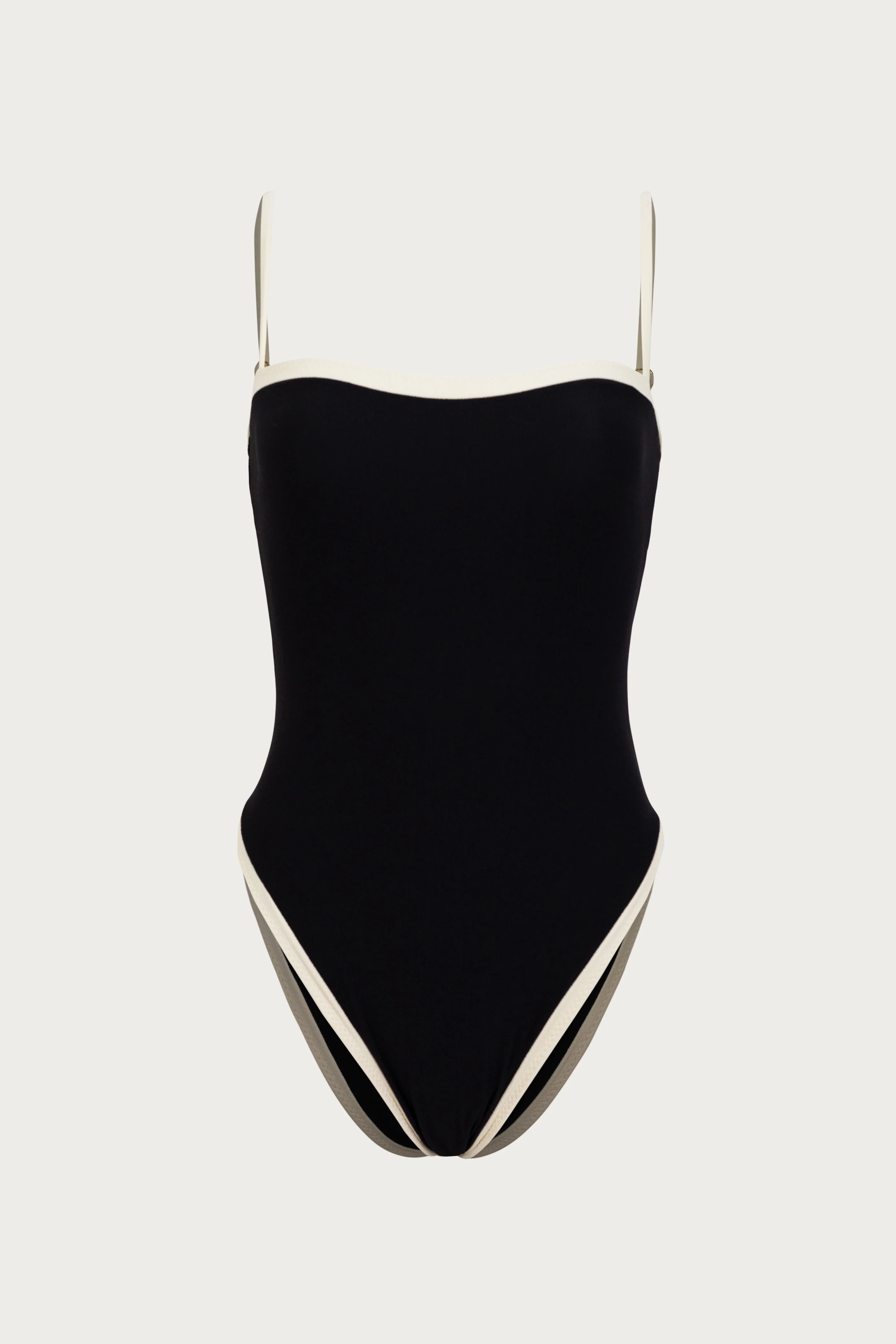 Colorblock One Piece (Faux Suede Black/Cream)