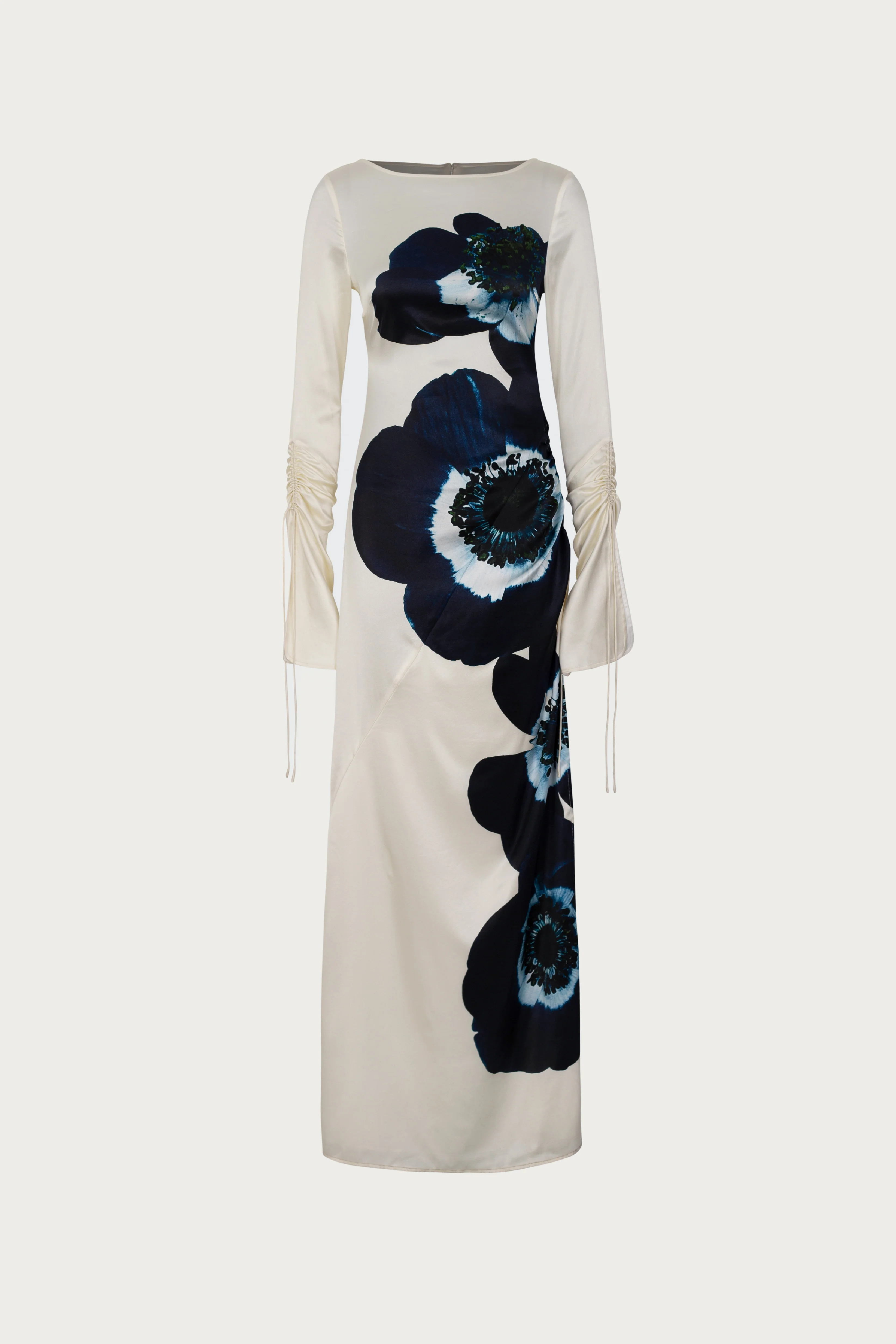 Silk Floral Gown (Cream/Navy)