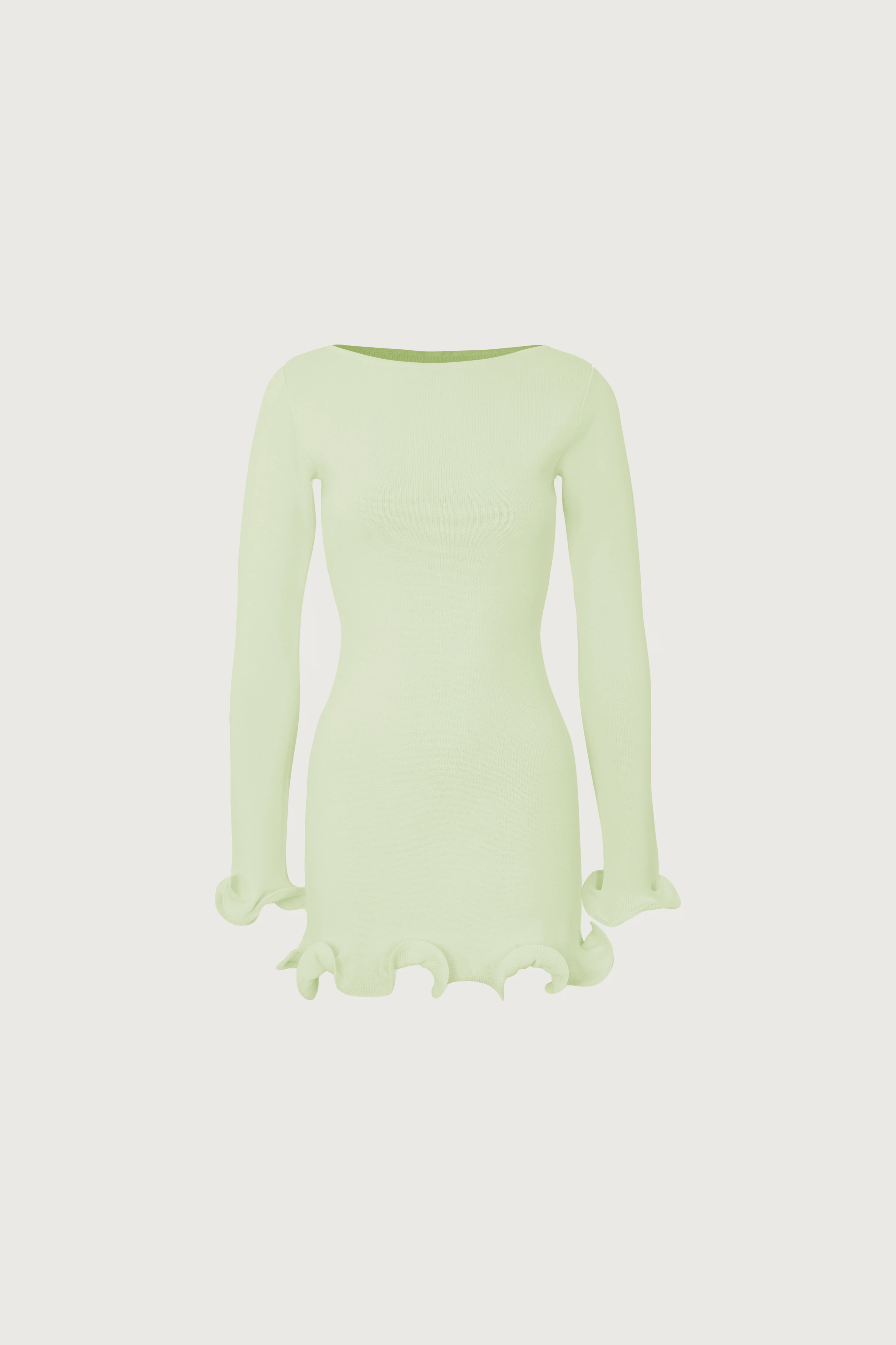 Ruffle Hem Mini Dress (Mint)