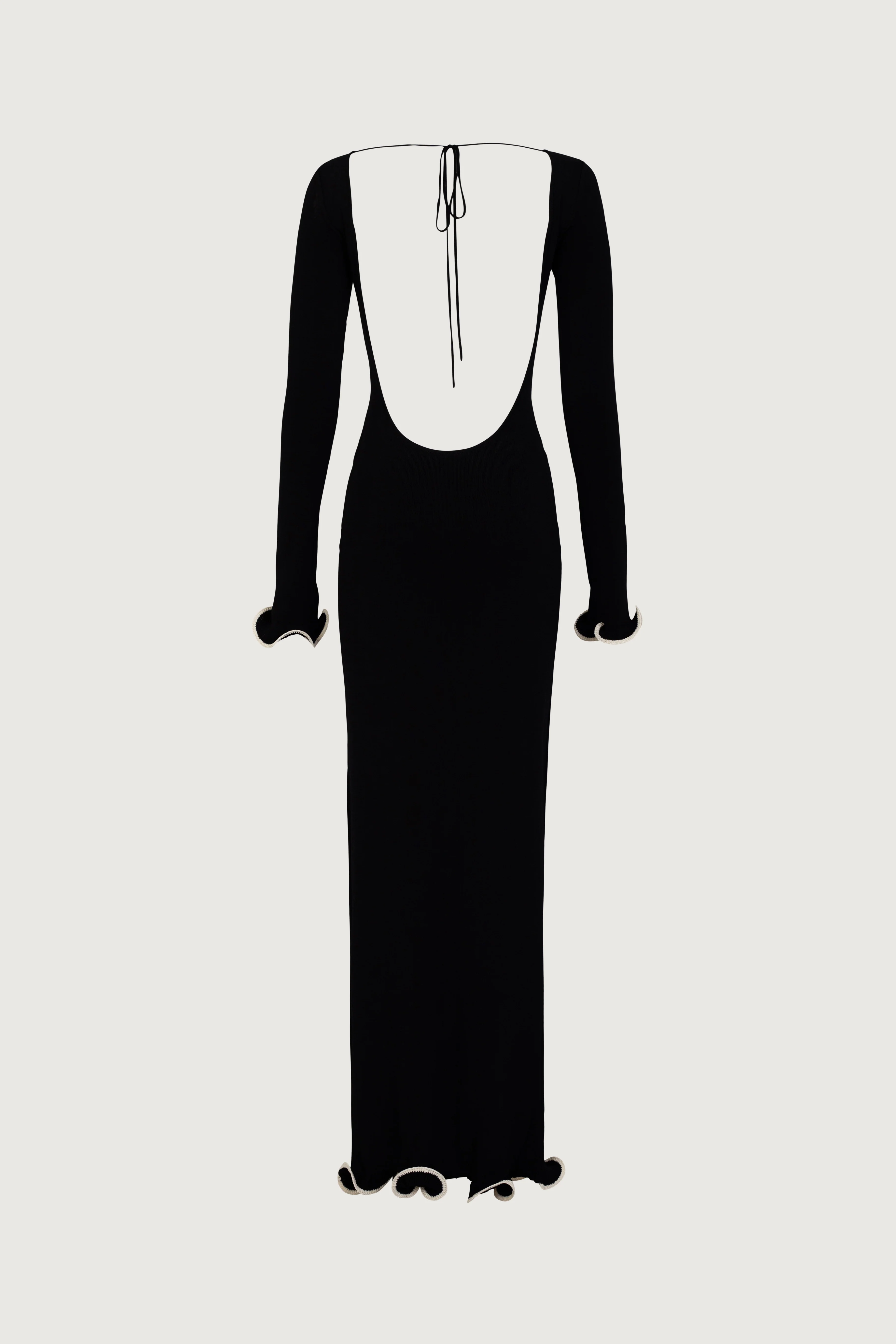 Ruffle Hem Maxi Dress (Black/Cream) 7 Ruffle Hem Maxi Dress (Black/Cream)