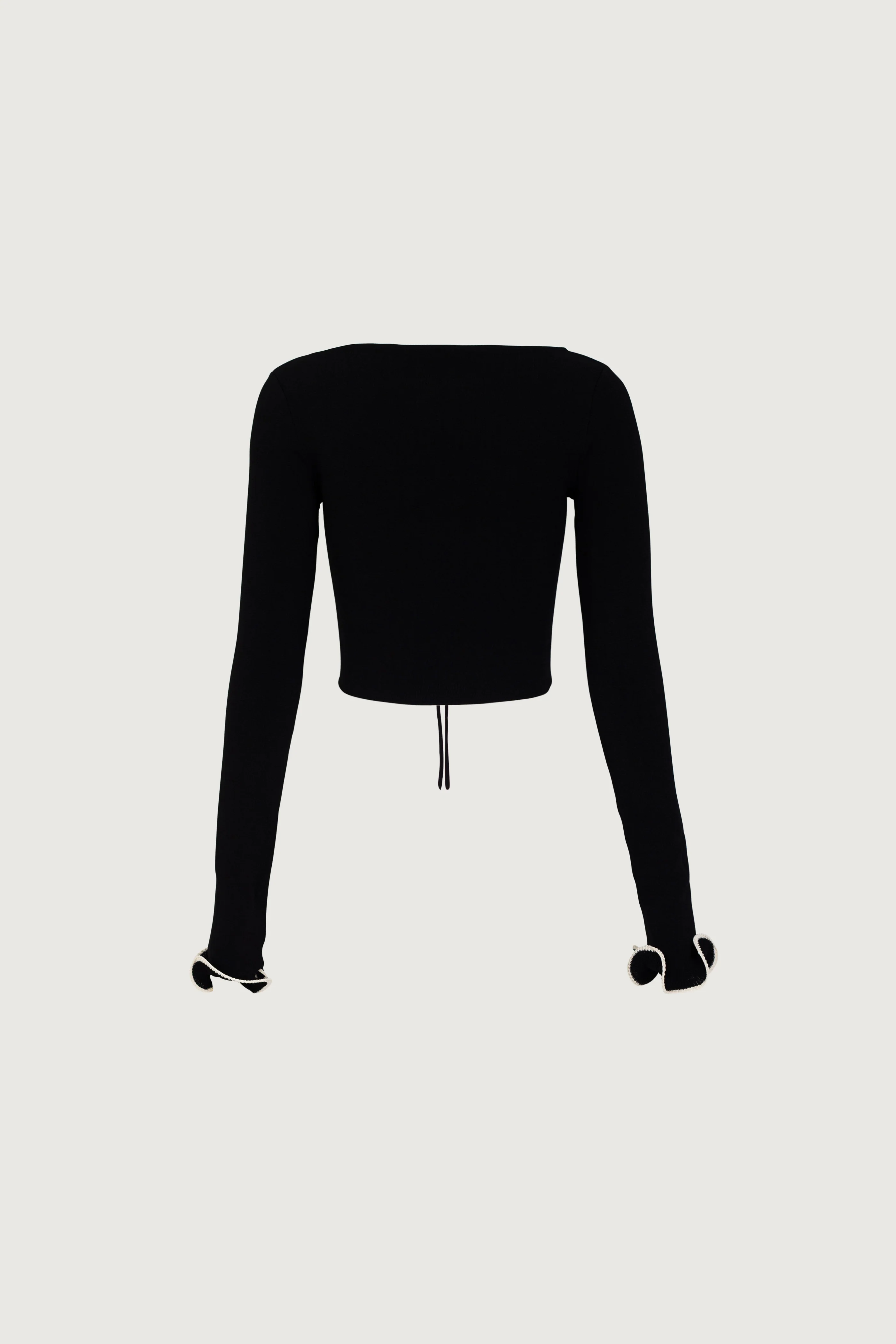 Ruffle Hem Top (Black/Cream) 6 Ruffle Hem Top (Black/Cream)