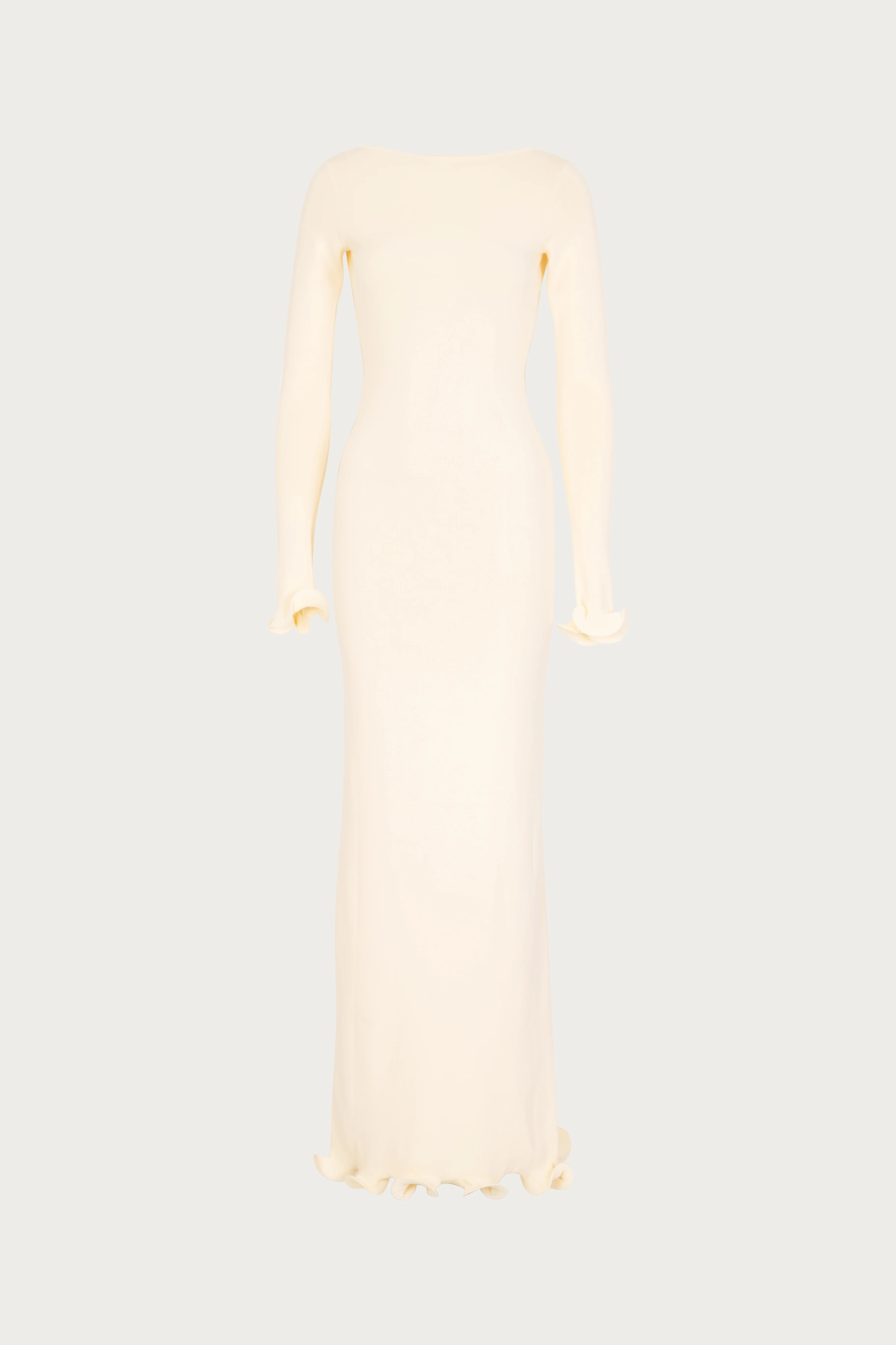 Ruffle Hem Maxi Dress (Cream)