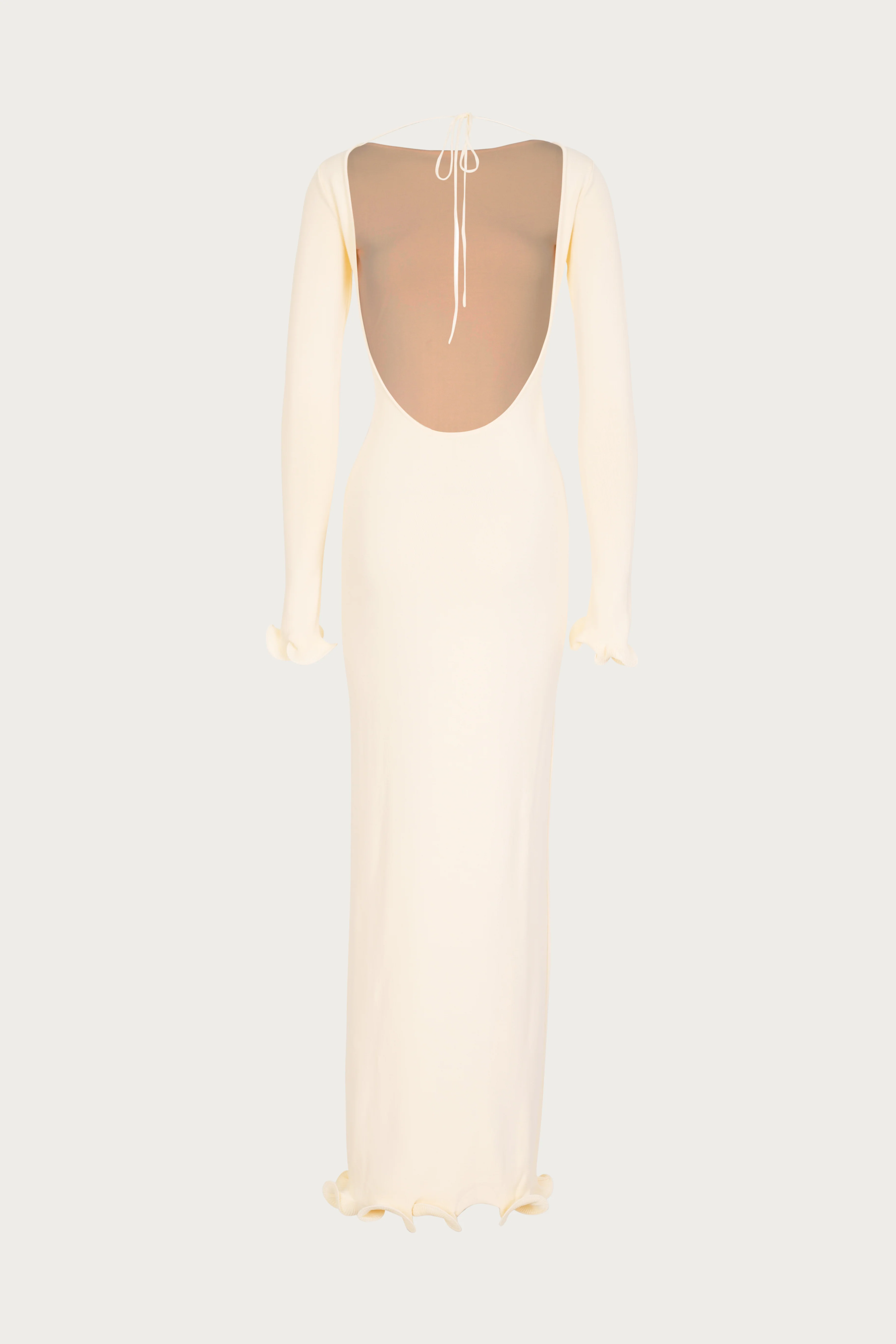 Ruffle Hem Maxi Dress (Cream) 2 Ruffle Hem Maxi Dress (Cream)
