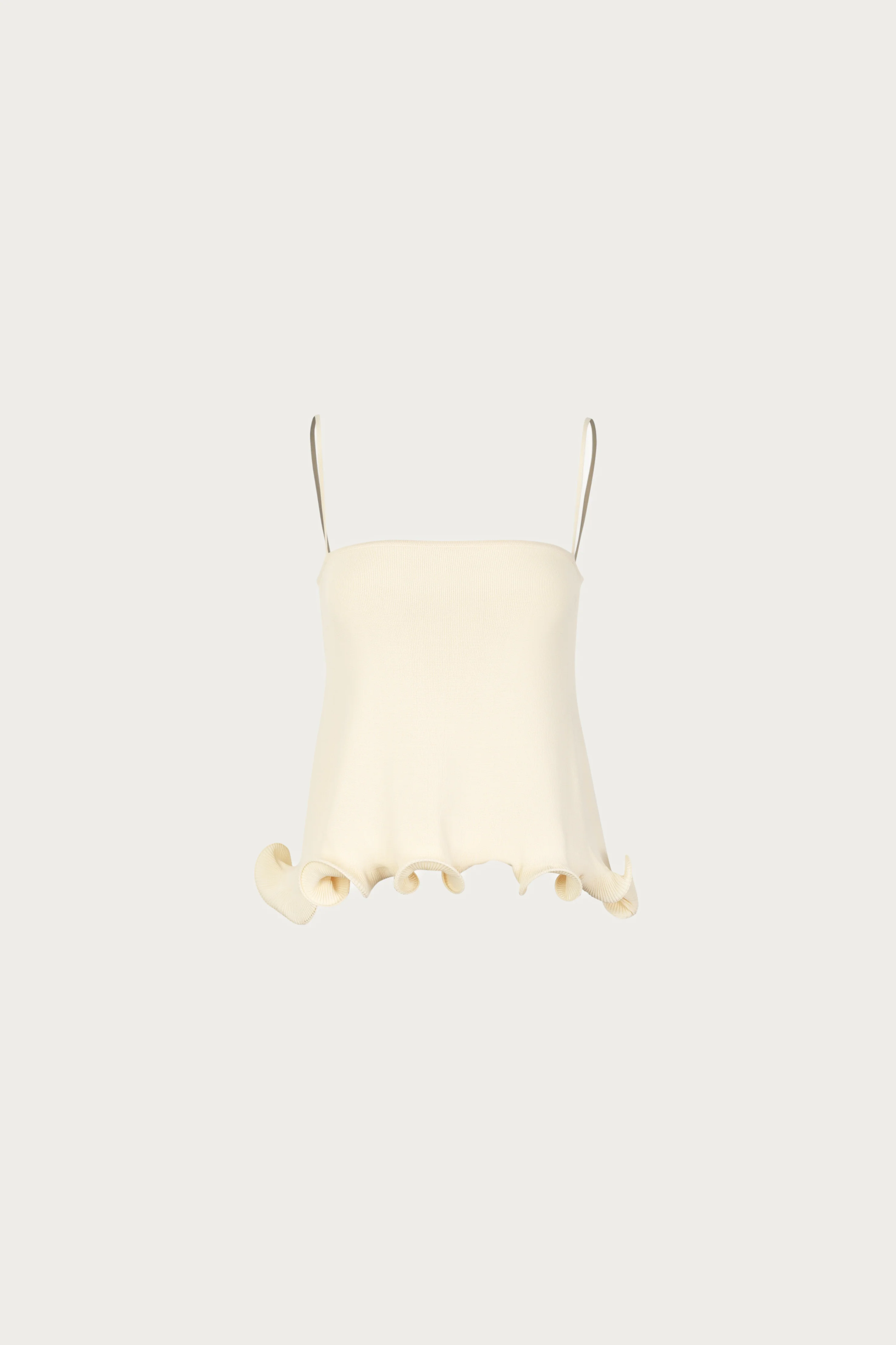 Ruffle Hem Tank Top (Cream)