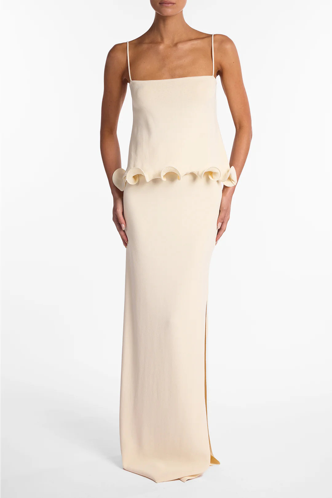 Ruffle Hem Tank Top (Cream) 3 Ruffle Hem Tank Top (Cream)