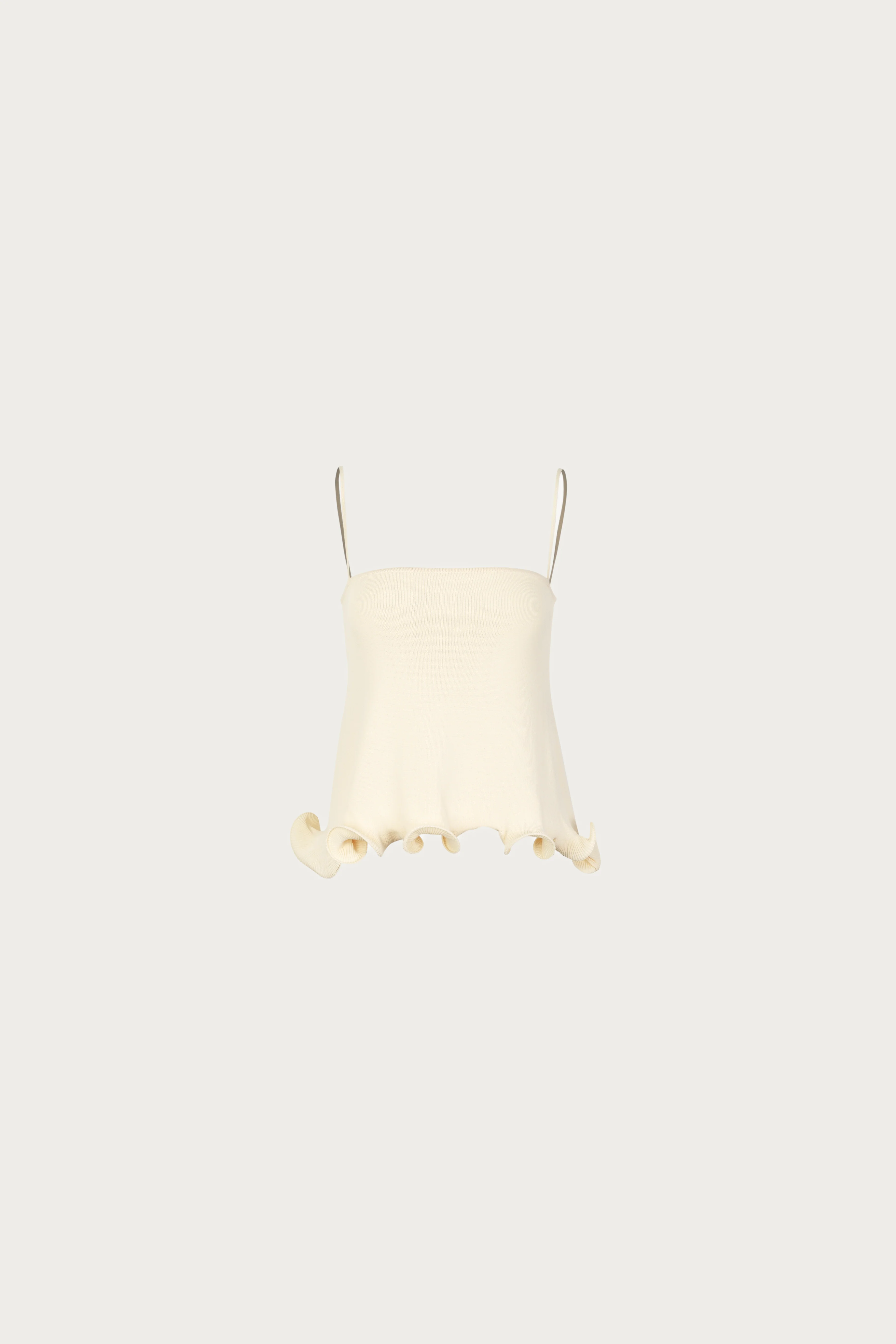 Ruffle Hem Tank Top (Cream) 5 Ruffle Hem Tank Top (Cream)