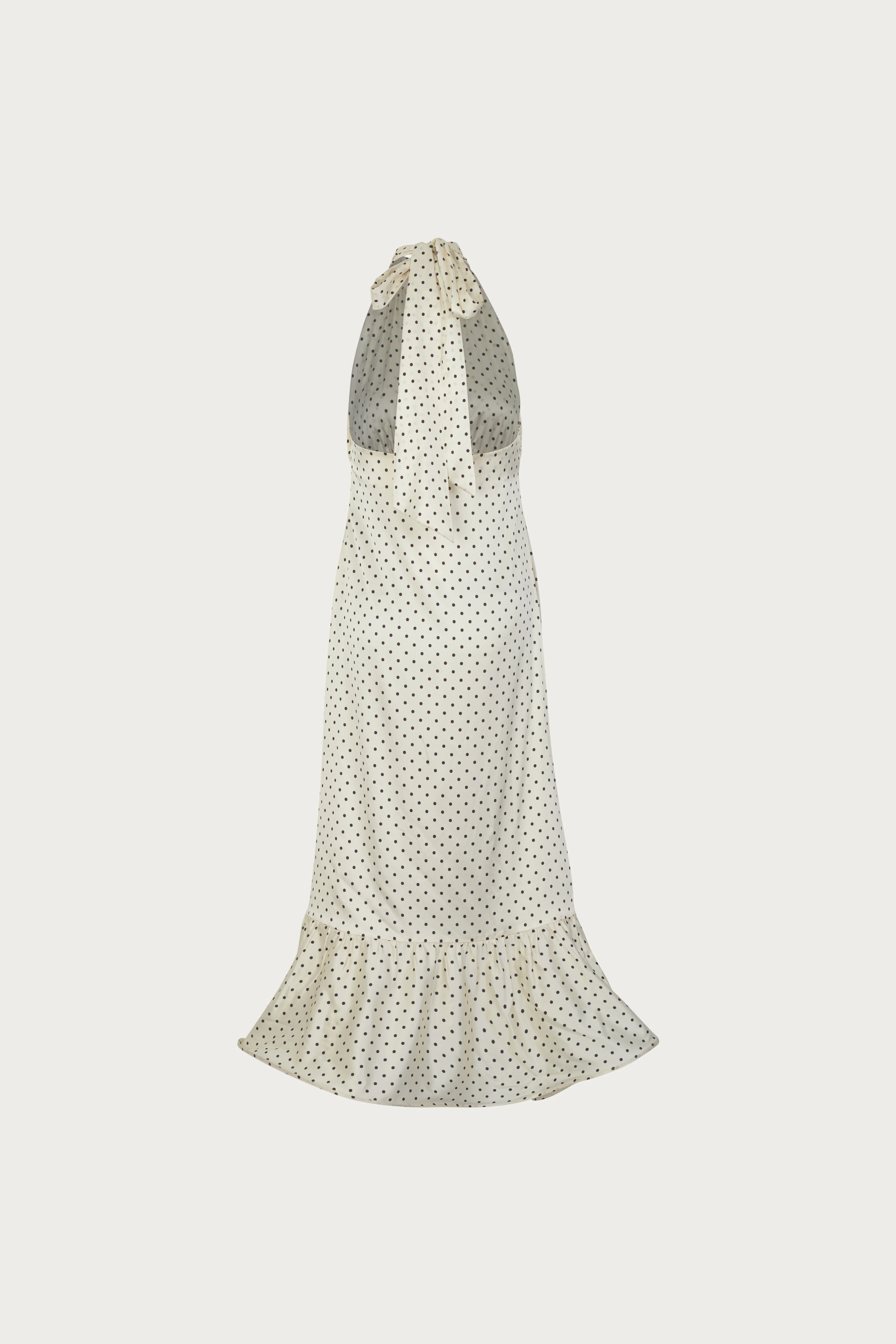 Halter Flounce Midi Dress (Cream Polka Dot) 6 Halter Flounce Midi Dress (Cream Polka Dot)