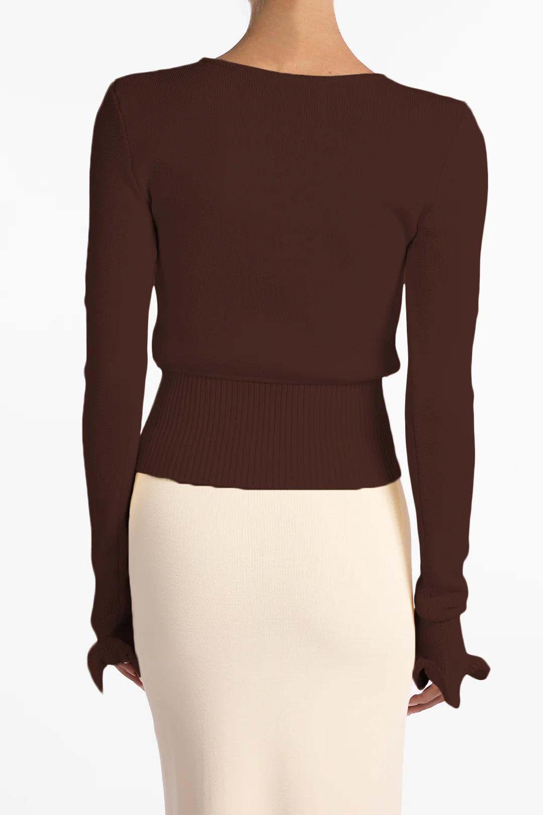 Ruffle Hem Sweater (Chocolate Brown) 6 Ruffle Hem Sweater (Chocolate Brown)