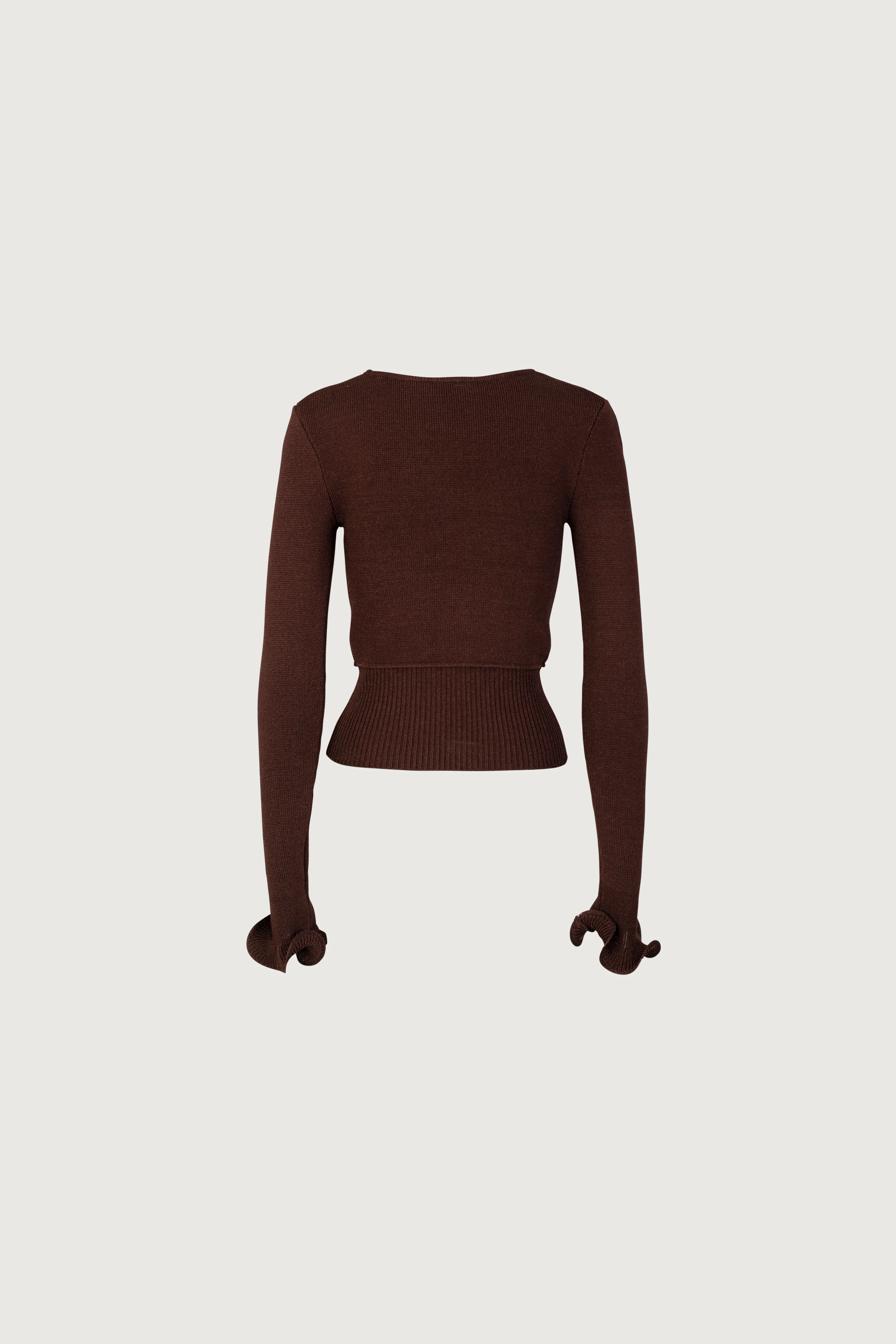 Ruffle Hem Sweater (Chocolate Brown) 7 Ruffle Hem Sweater (Chocolate Brown)