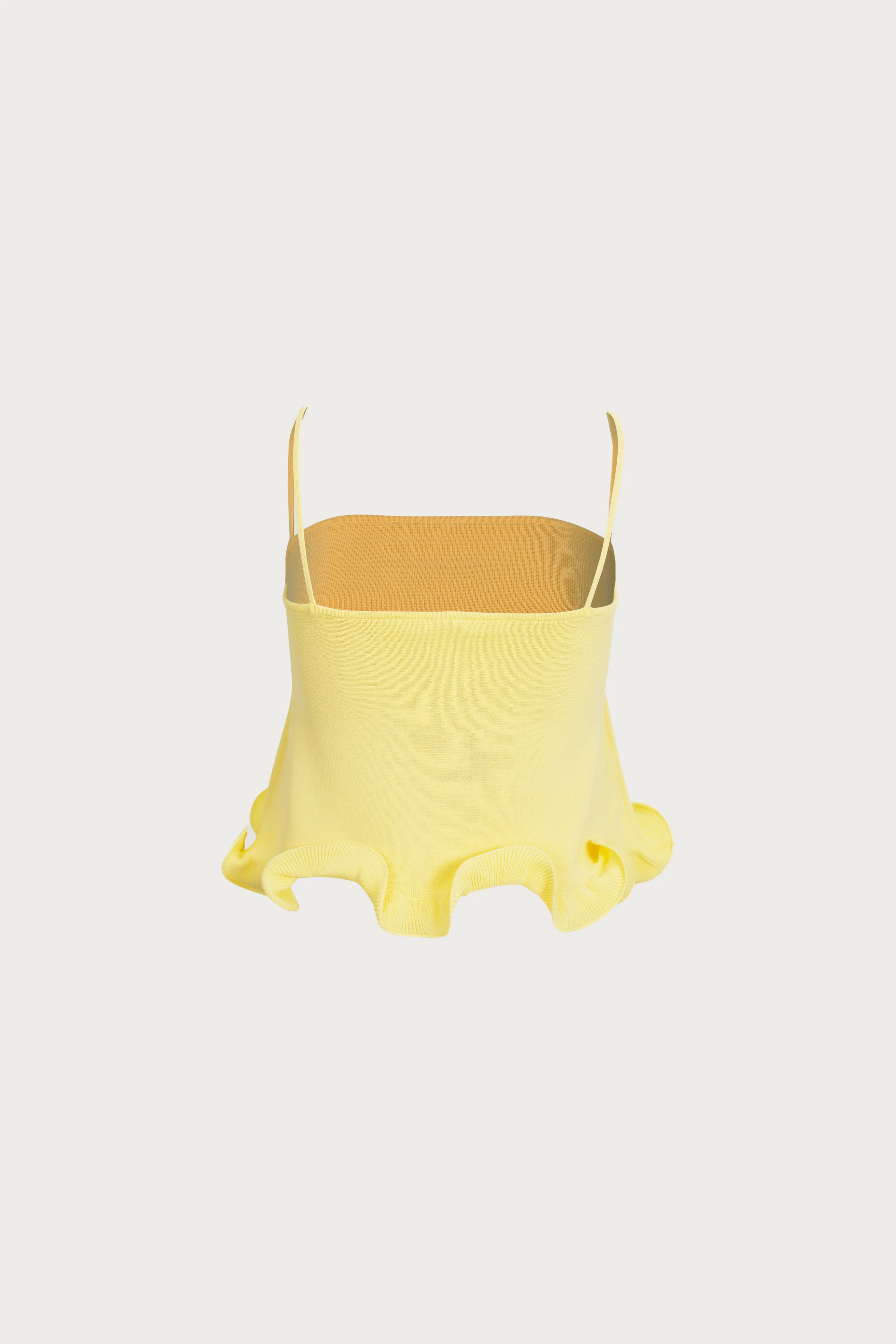 Ruffle Hem Crop Top (Butter Yellow)
