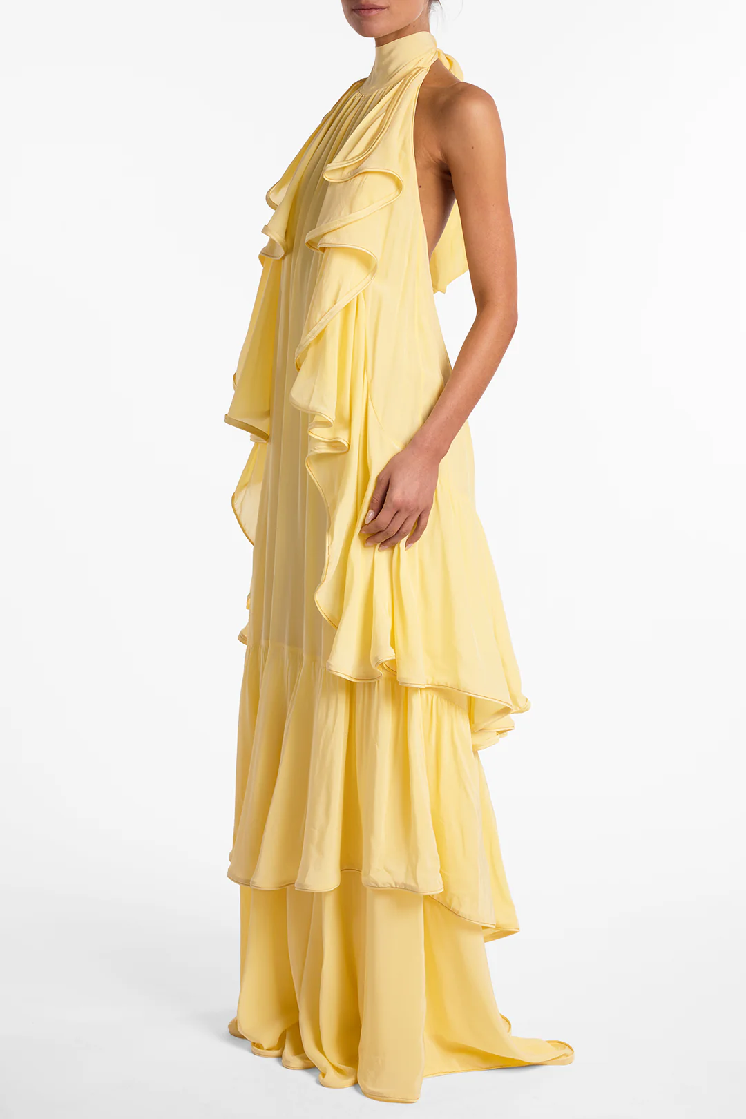 Layered Chiffon Gown (Butter Yellow) 4 Layered Chiffon Gown (Butter Yellow)