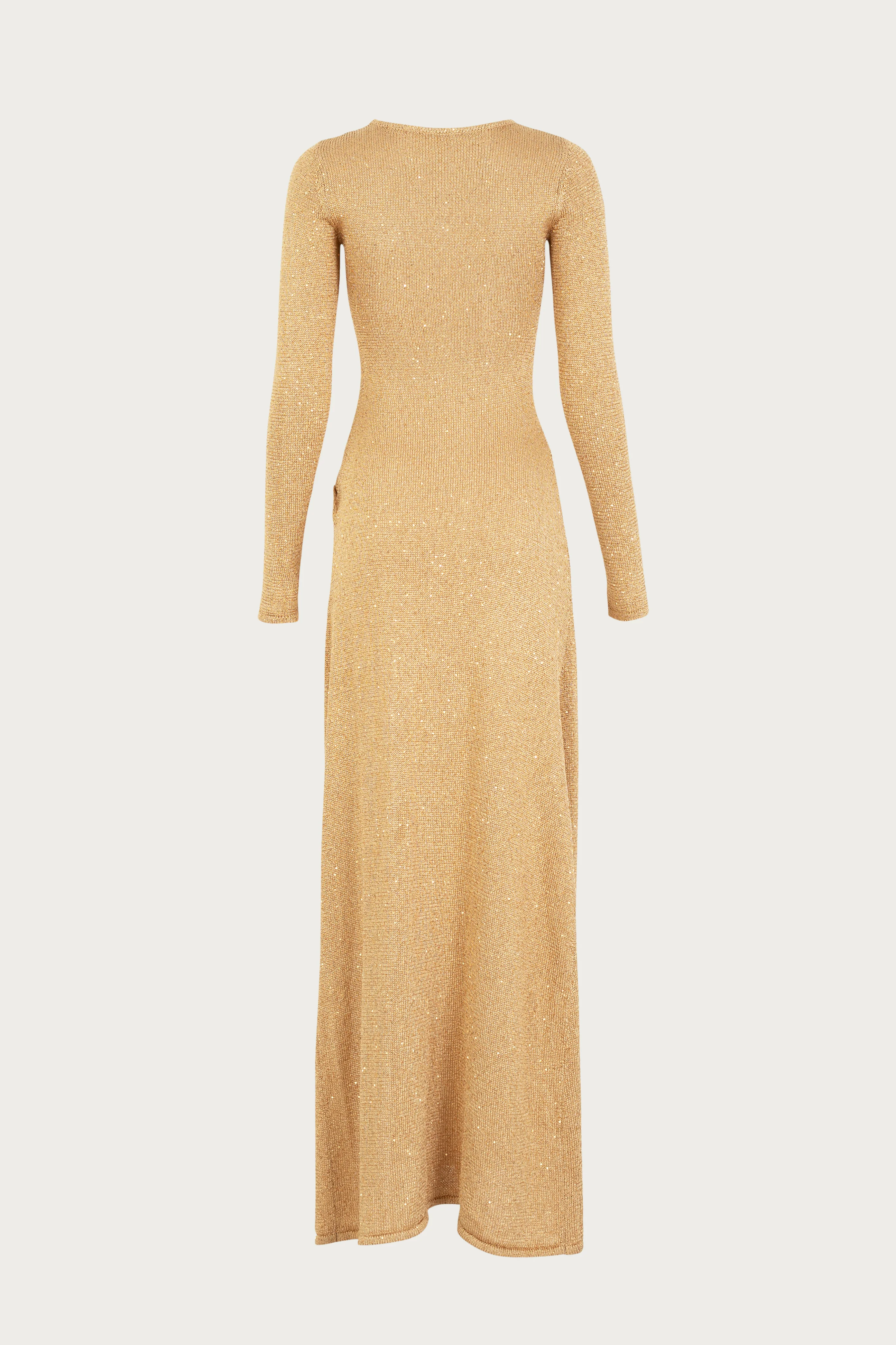 Long Sleeve Twist Dress (Gold Sequin) 6 Long Sleeve Twist Dress (Gold Sequin)