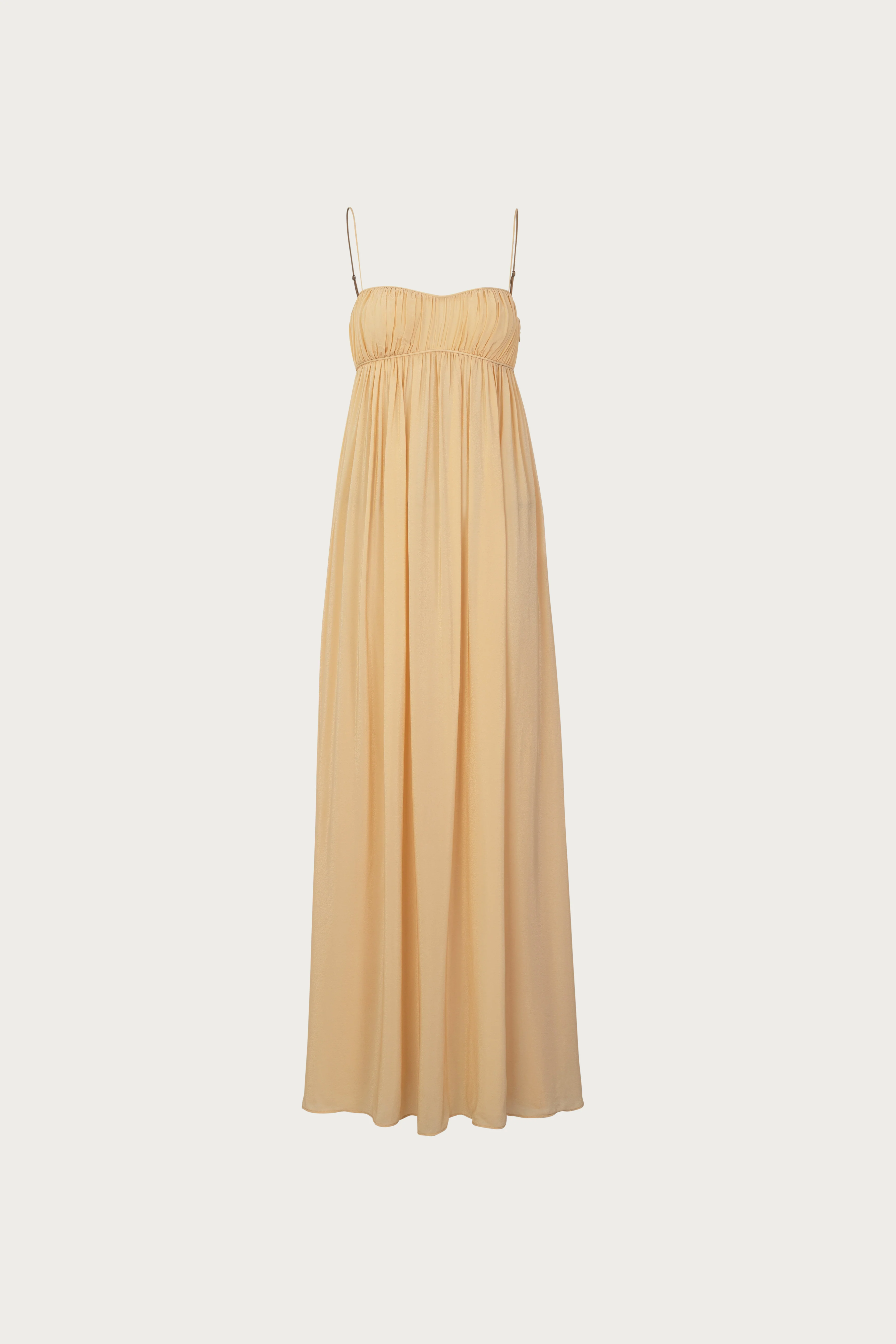 Ruched Chiffon Dress (Gold)