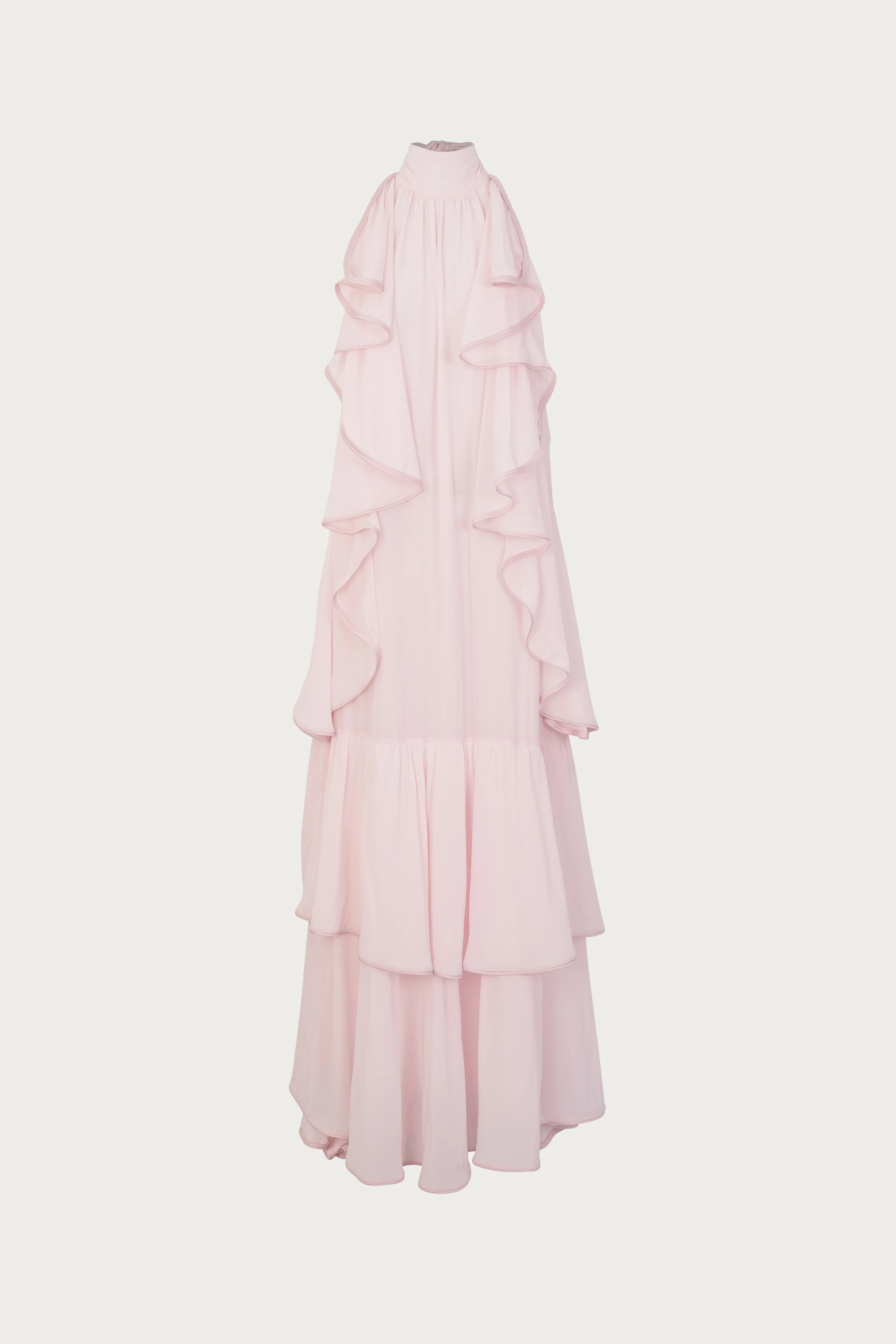 Layered Chiffon Gown (Pale Pink)