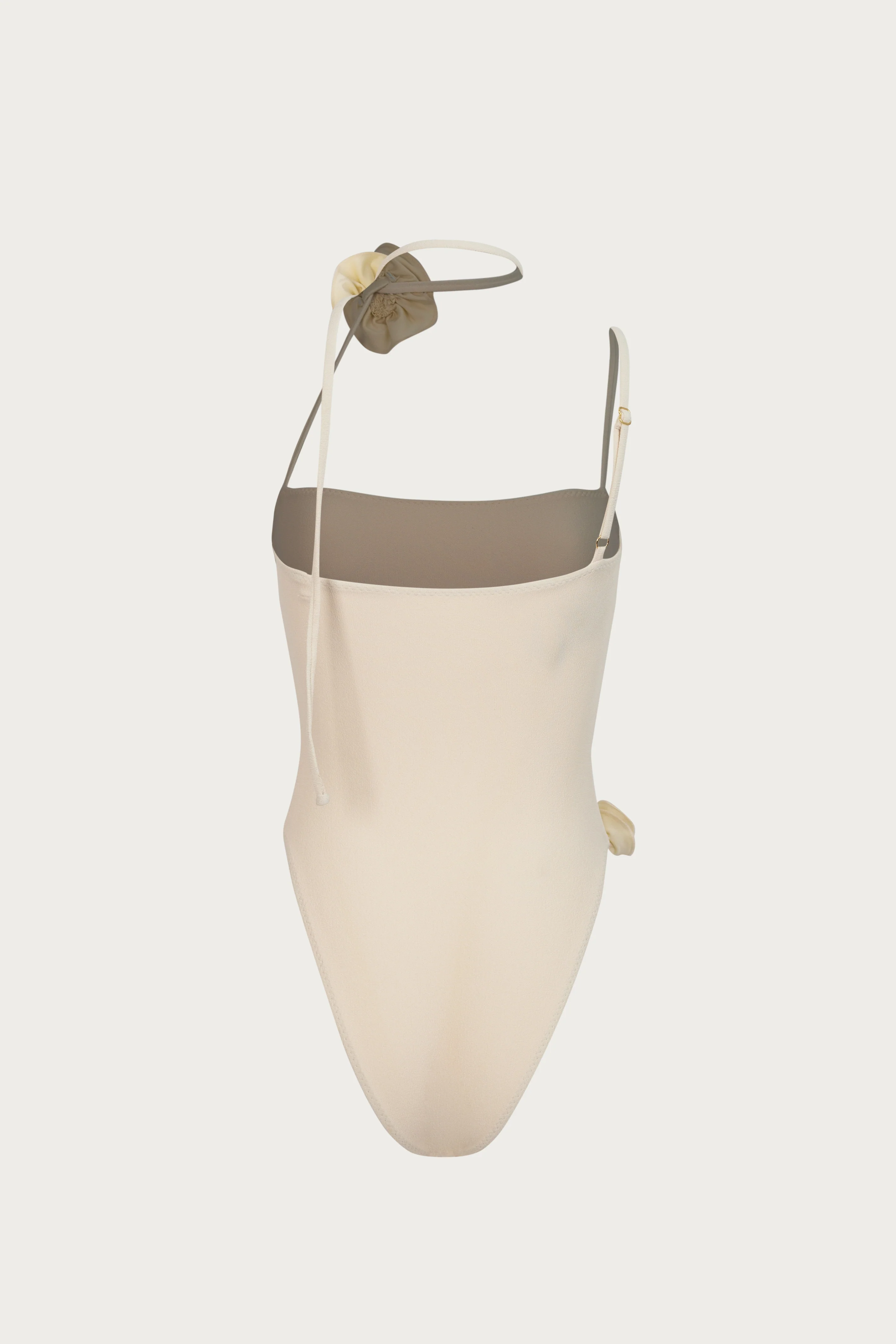 Rosette Choker One Piece (Faux Suede Cream/Cream) 5 Rosette Choker One Piece (Faux Suede Cream/Cream)
