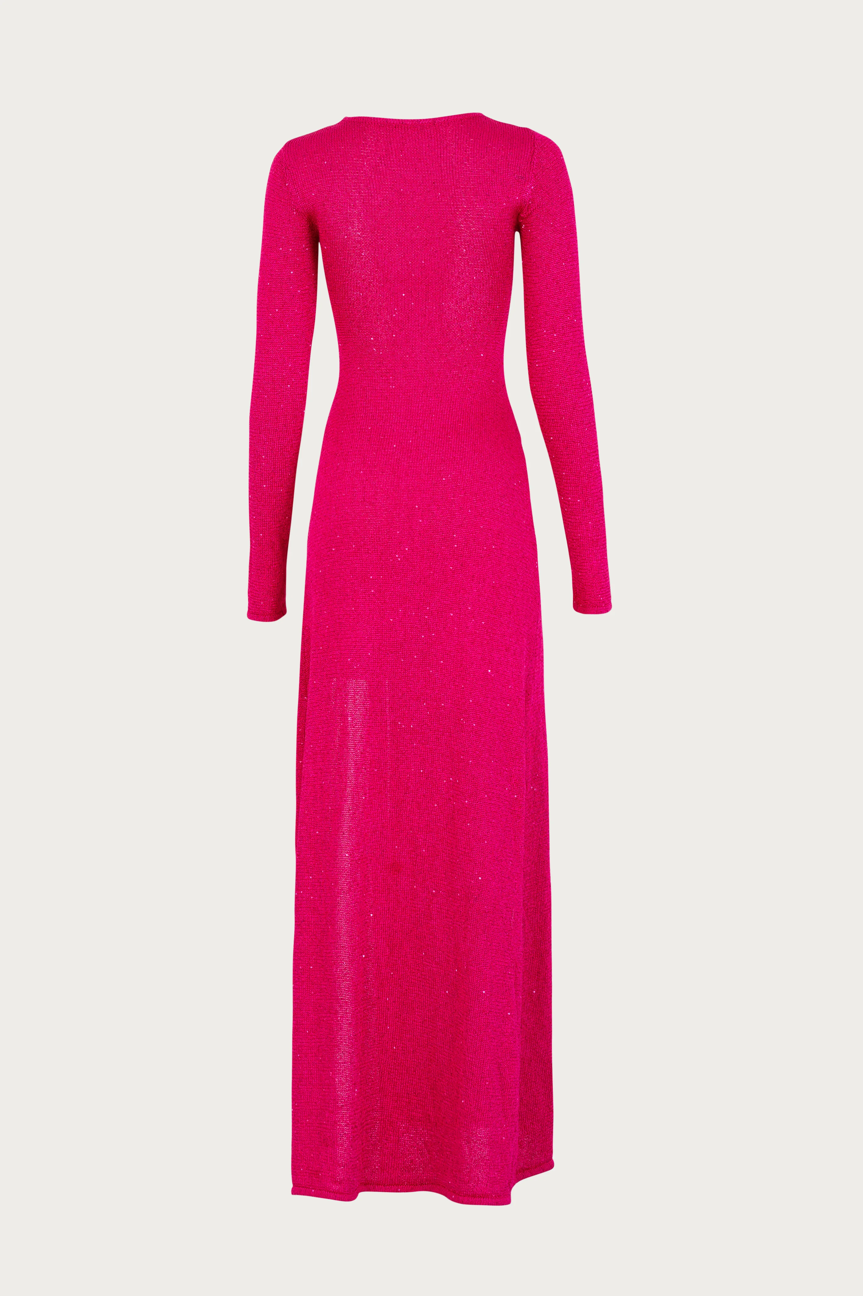 Long Sleeve Twist Dress (Hot Pink Sequin) 4 Long Sleeve Twist Dress (Hot Pink Sequin)