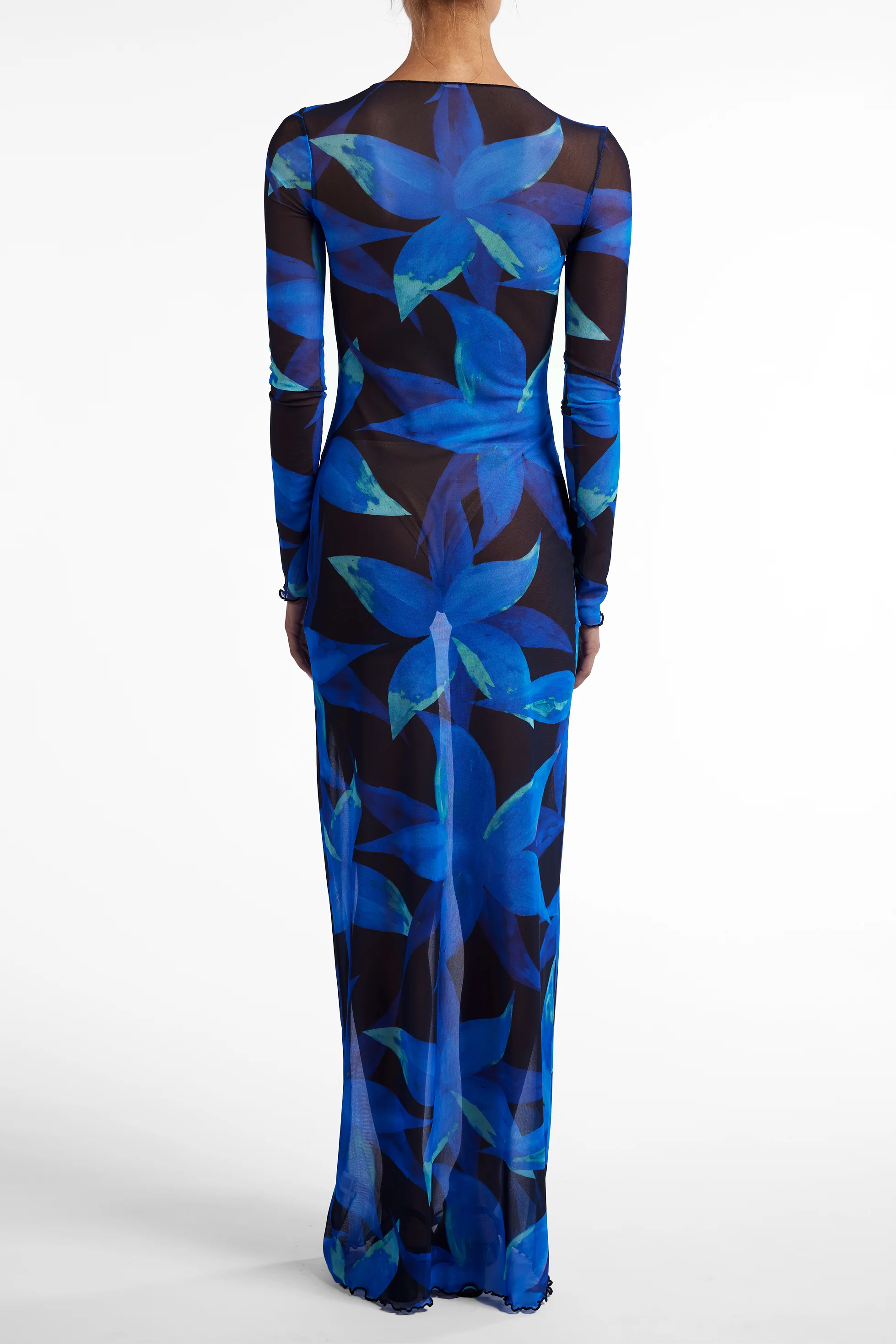 Mesh Maxi Dress (Blue Tropical) 4 Mesh Maxi Dress (Blue Tropical)