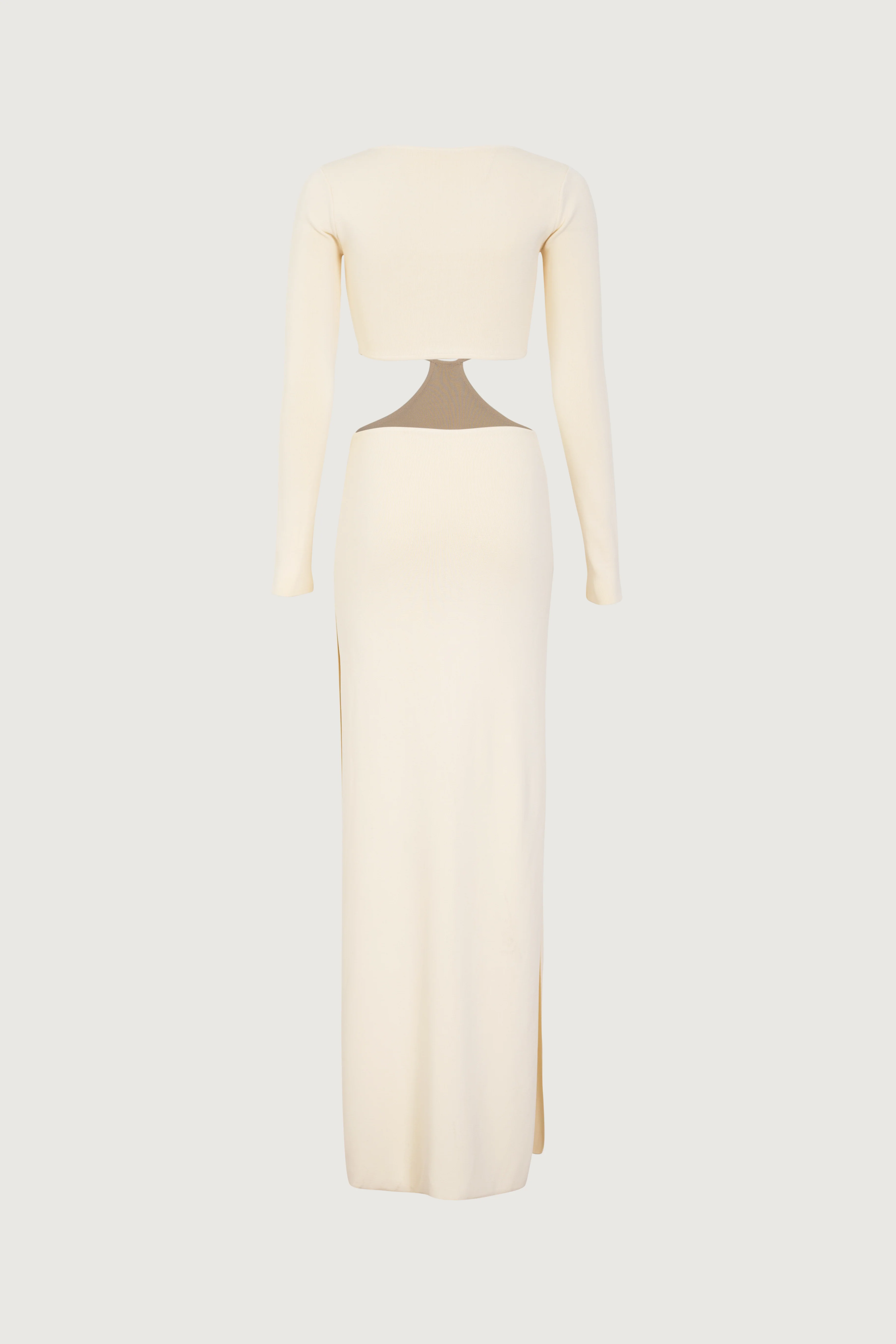 Long Sleeve Cut Out Maxi Dress (Cream) 6 Long Sleeve Cut Out Maxi Dress (Cream)