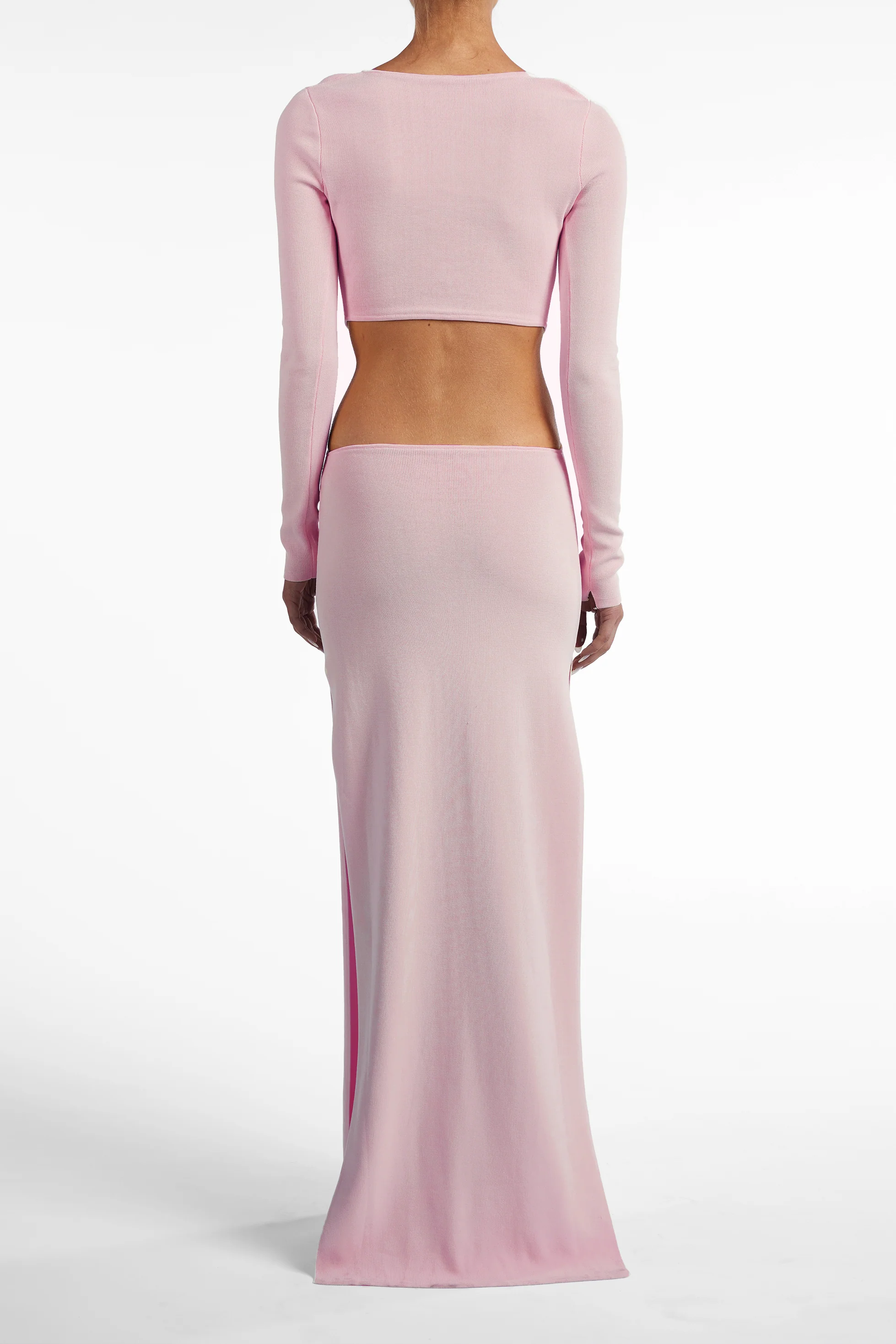 Long Sleeve Cut Out Maxi Dress (Baby Pink) 5 Long Sleeve Cut Out Maxi Dress (Baby Pink)